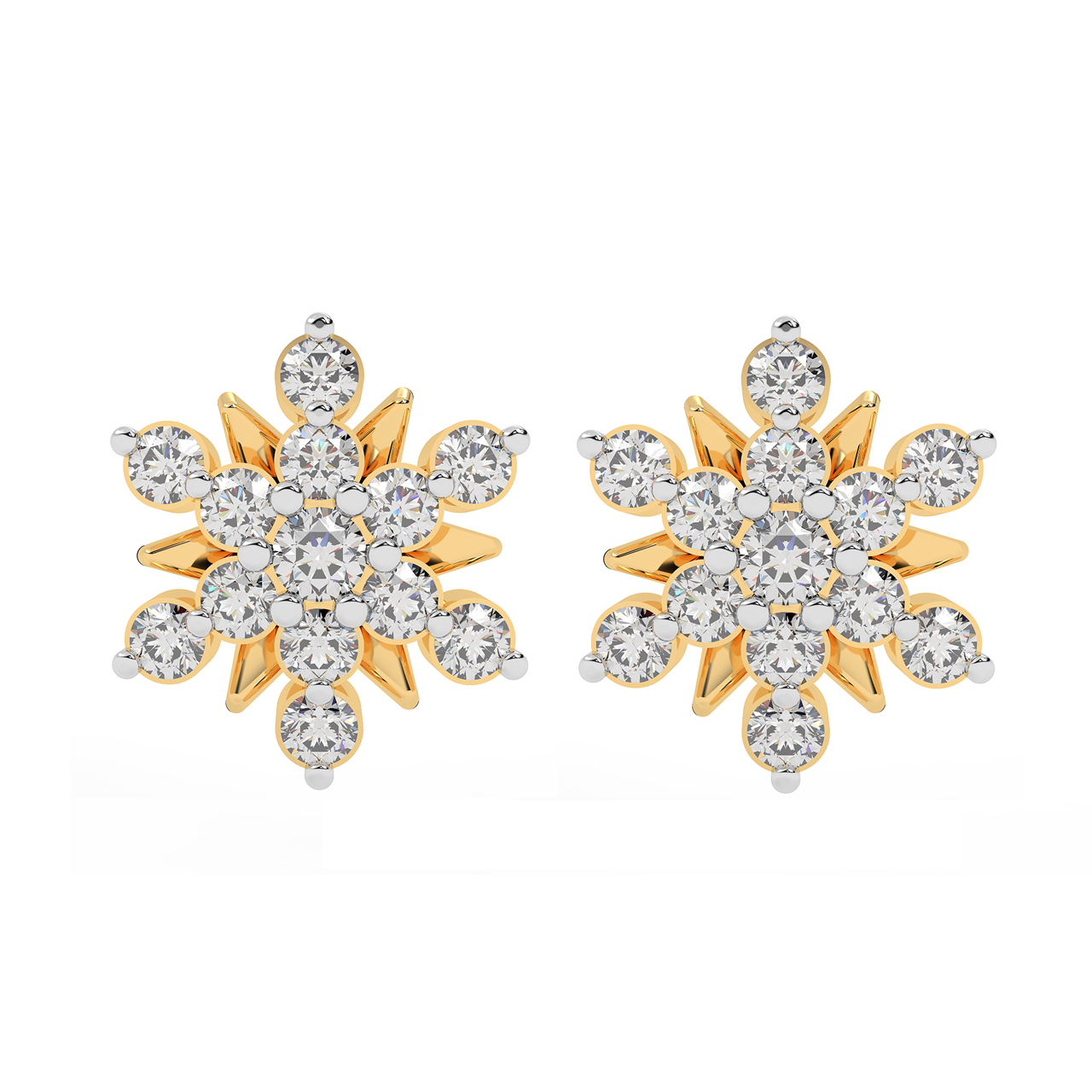 Sleet Design Diamond Stud Earrings