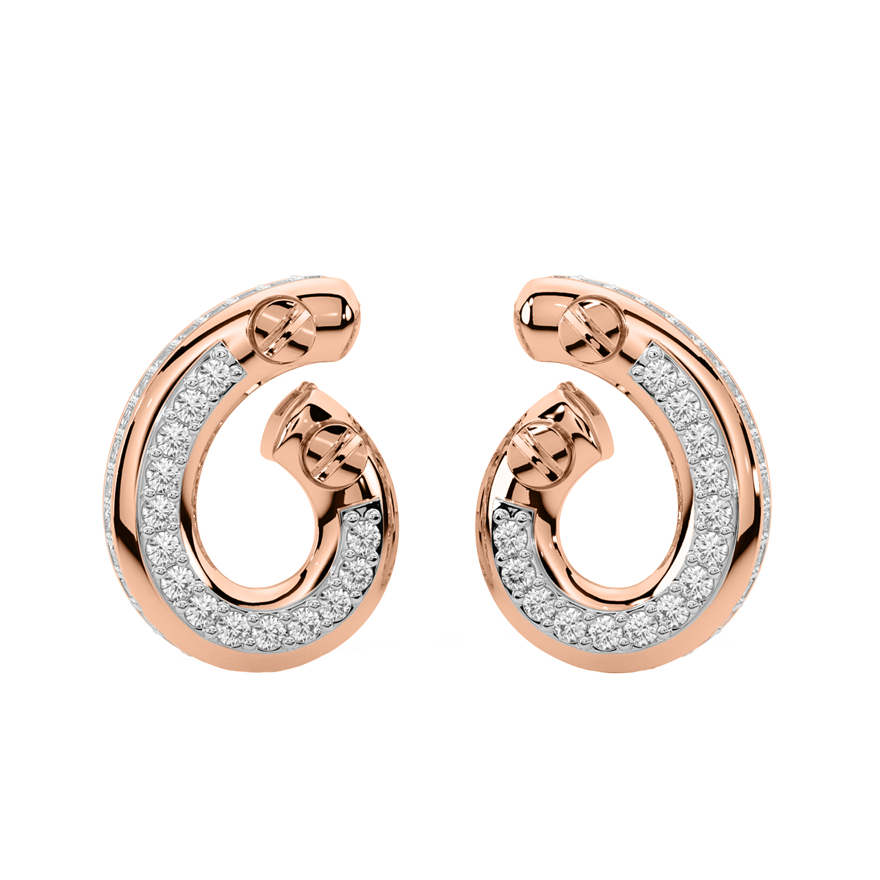 Snail Design Diamond Earrings