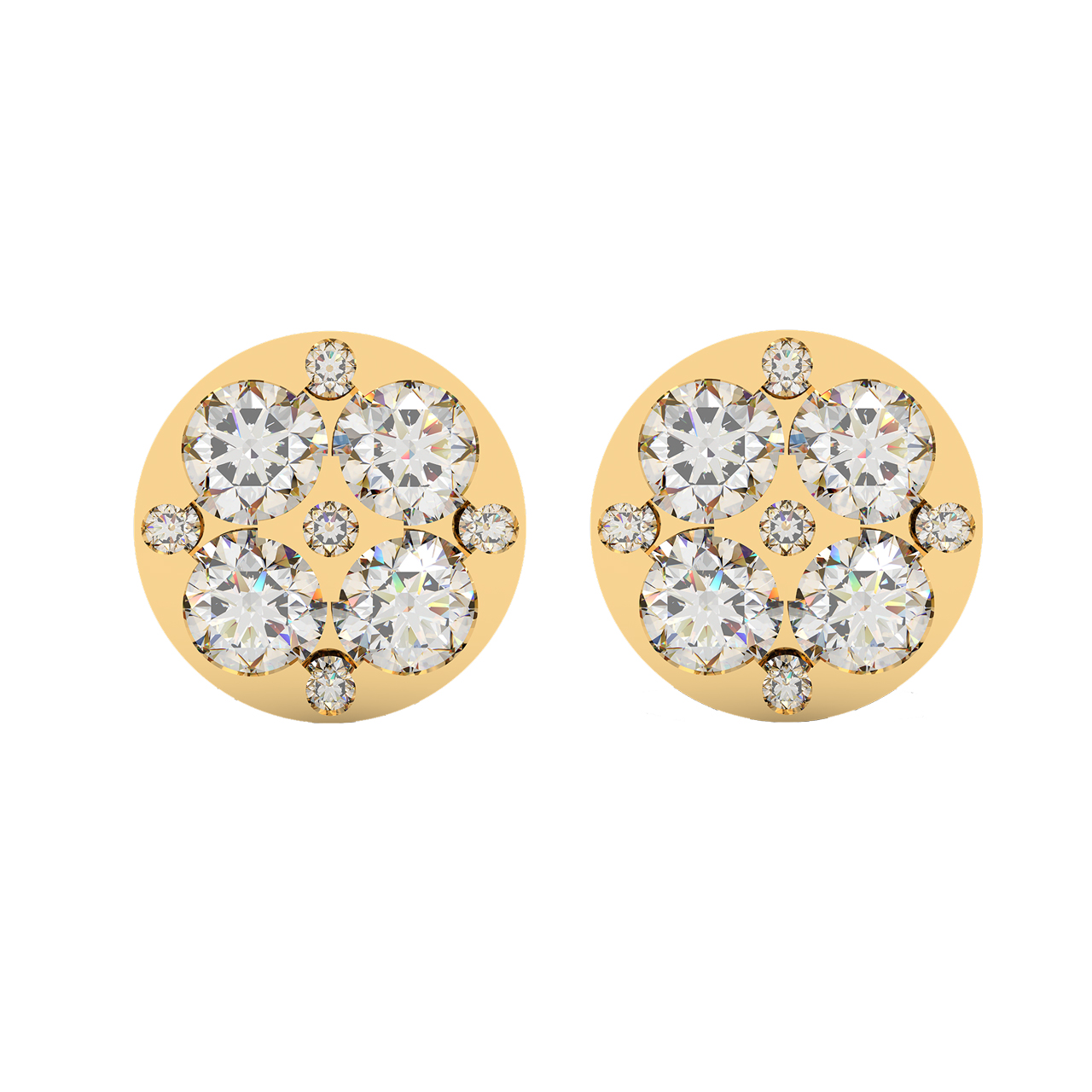 Round Diamond Earrings for Girls