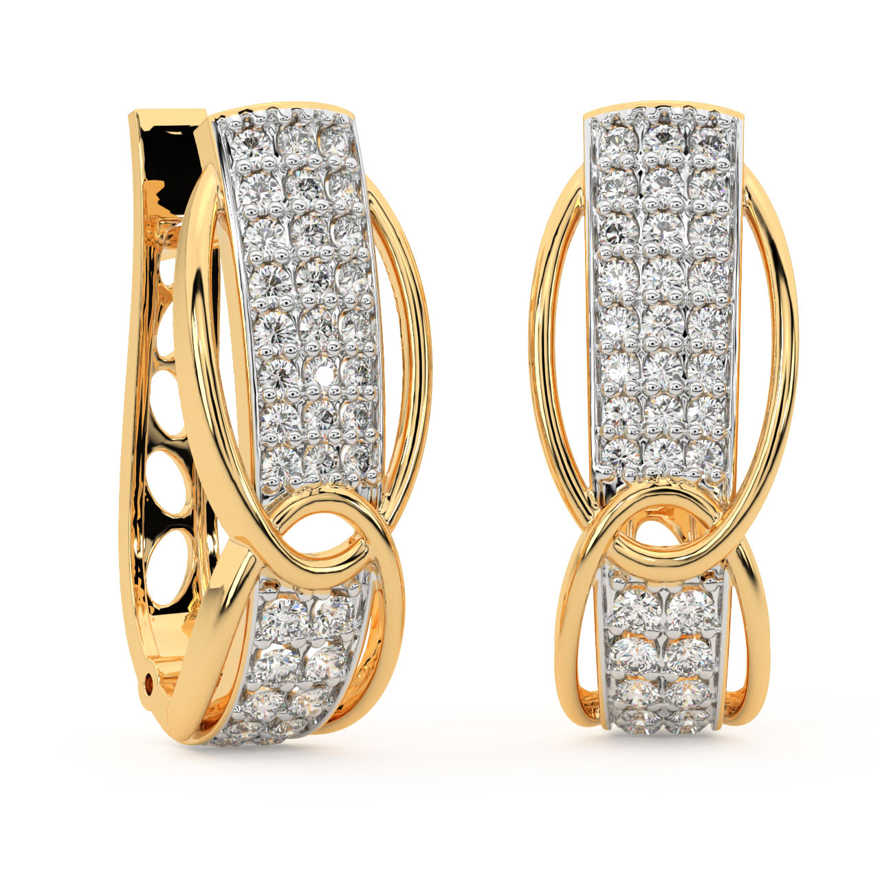 Yoko Round Diamond Bali Earrings