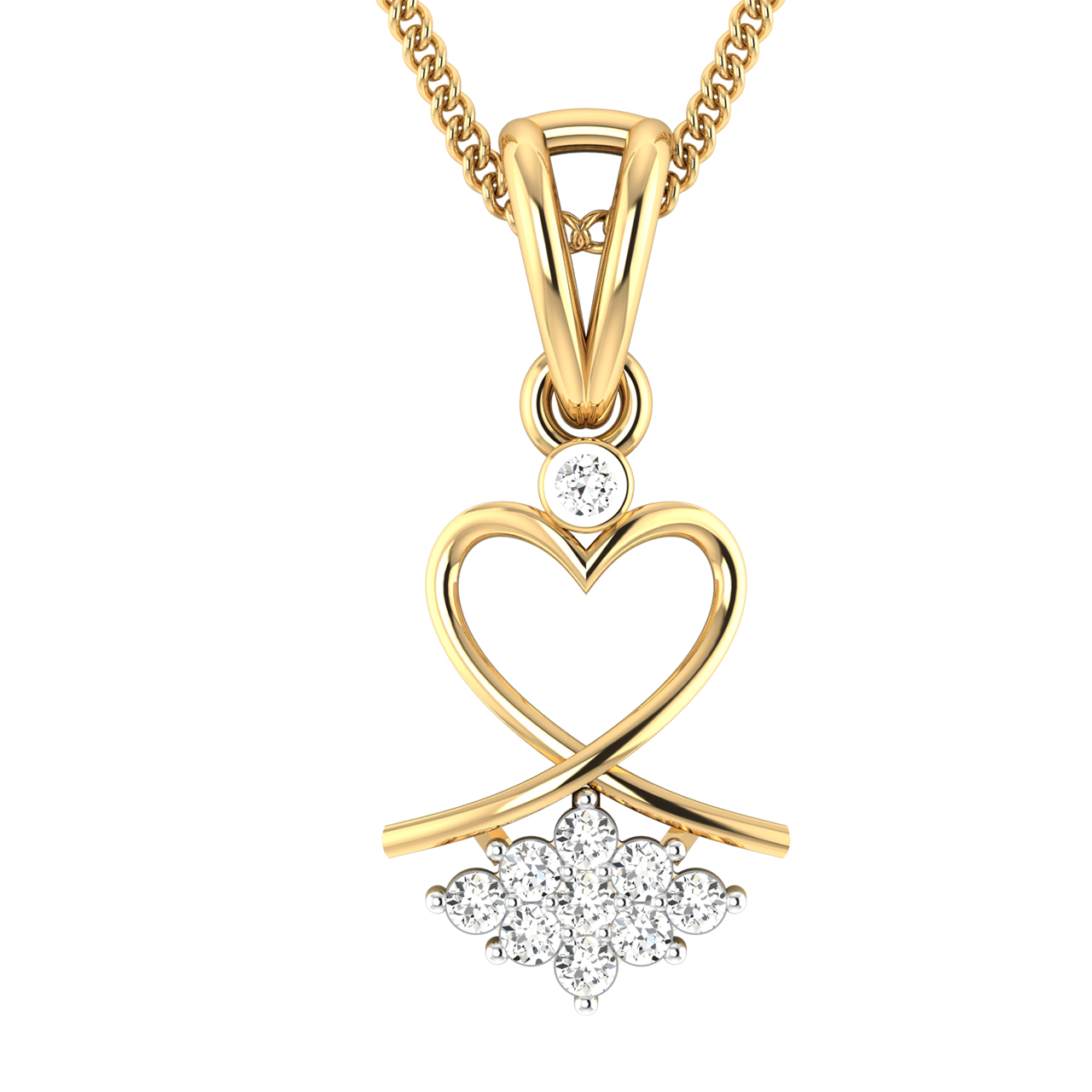 Ada Heart Shape Diamond Pendant For Her