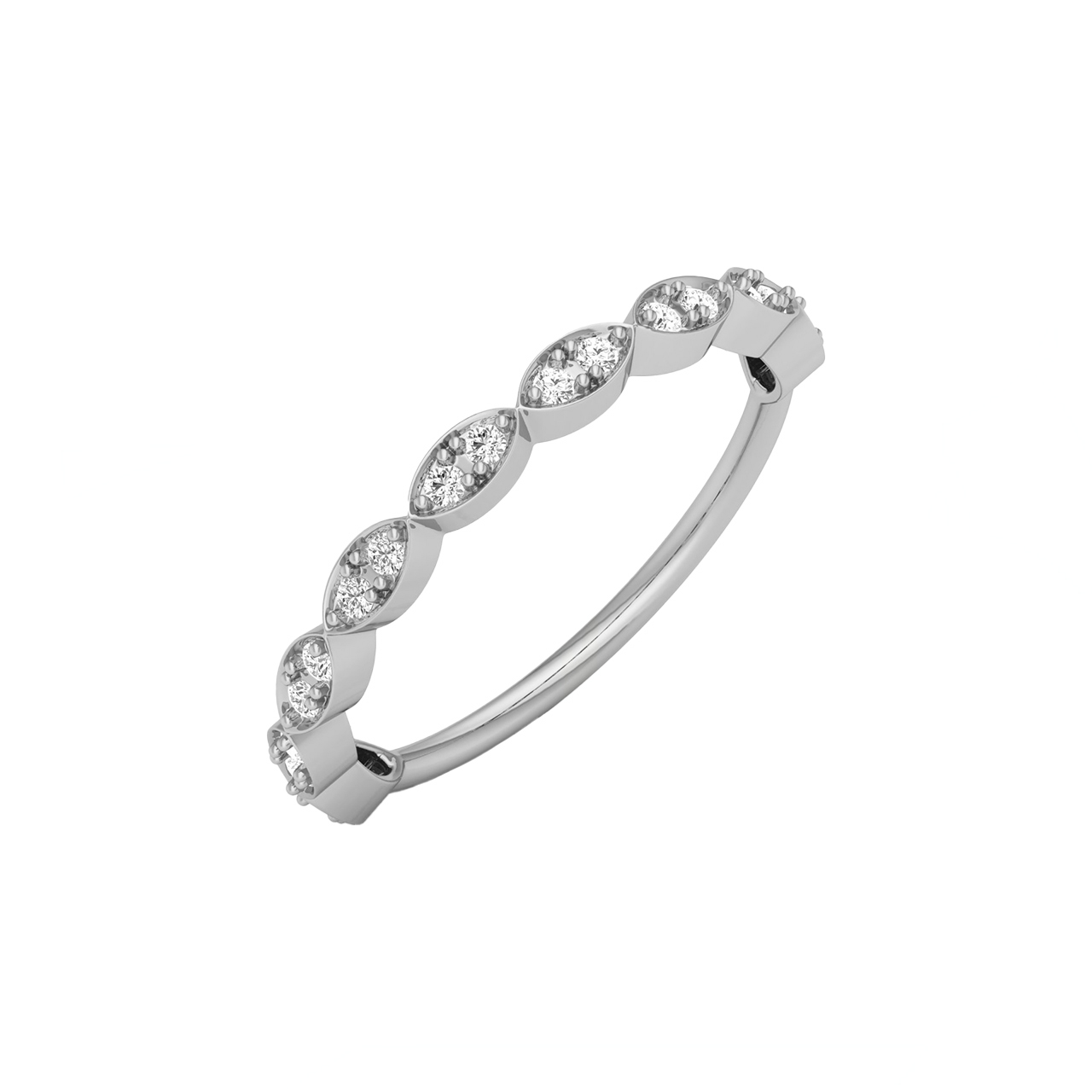 Linear Oval Design Diamond Ring