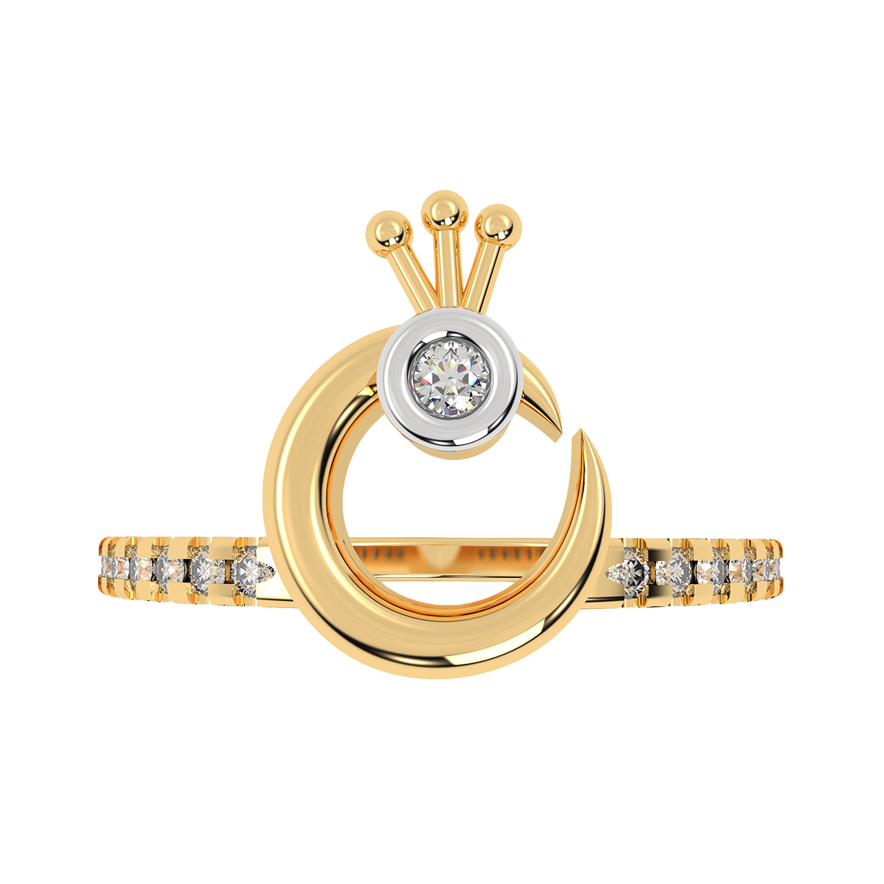 Crescent Design Diamond Ring