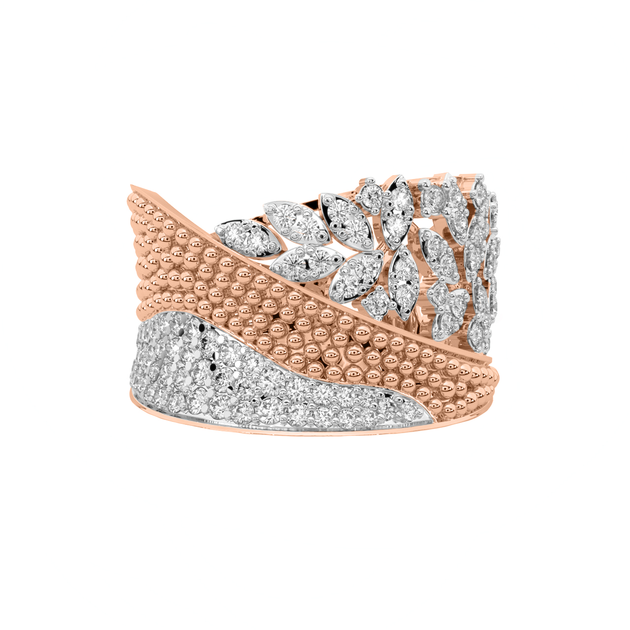 Gracefully Bold Gold Diamond Ring