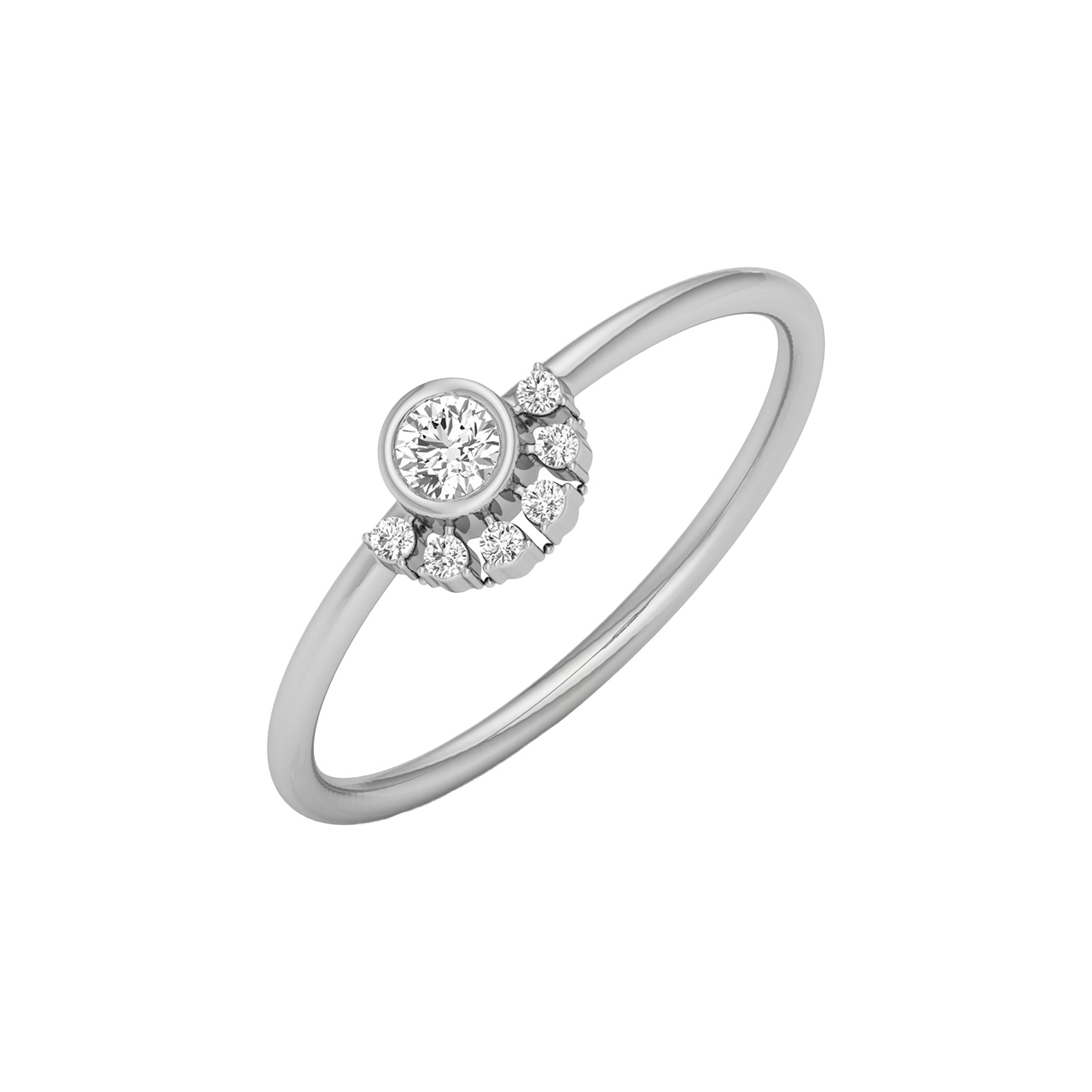 Chandra Sign Design Diamond Ring