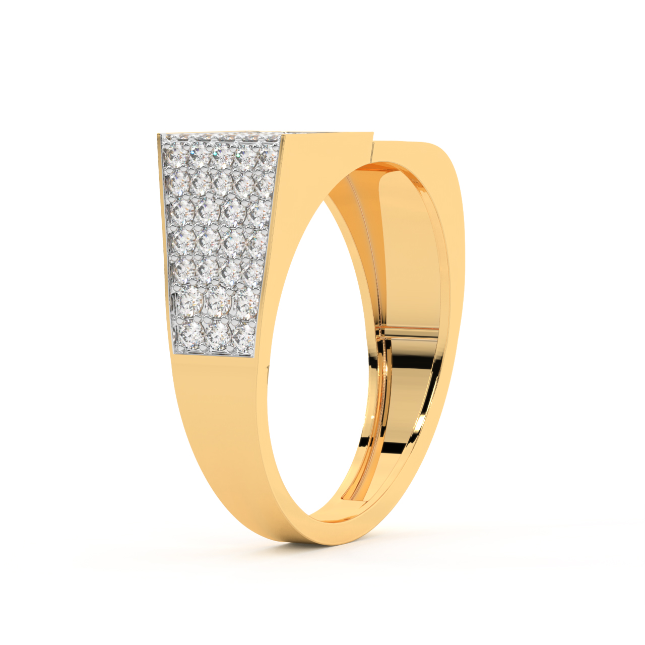 Mesh Gleaming Diamond Men's Ring