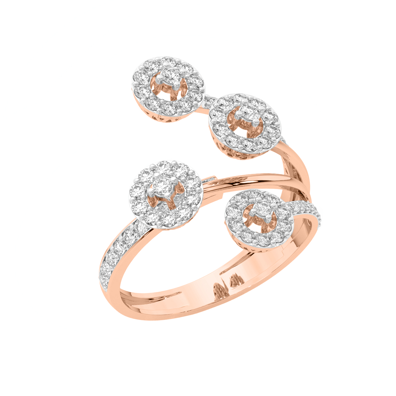 Quad Circle Design Diamond Ring