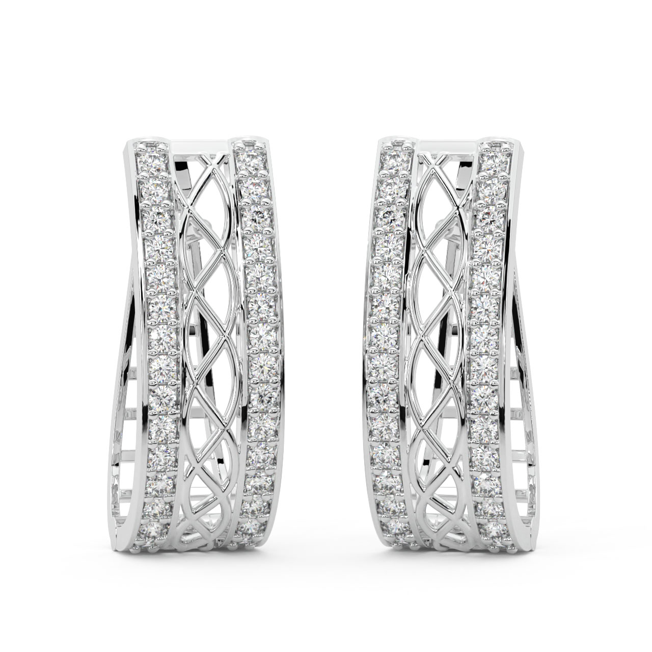 Alana Round Diamond Bali Earrings