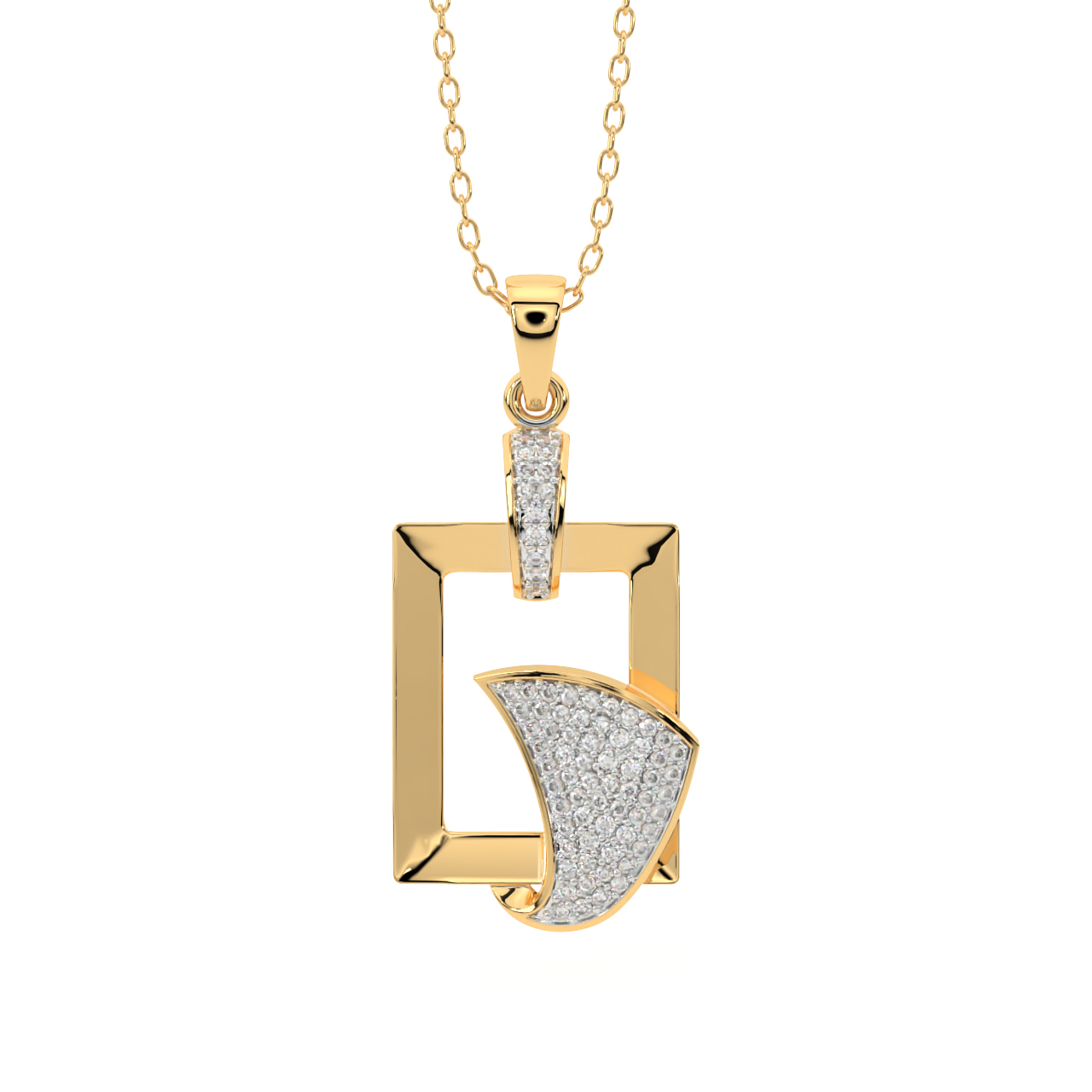 Diamond Pendant Set Design In Gold