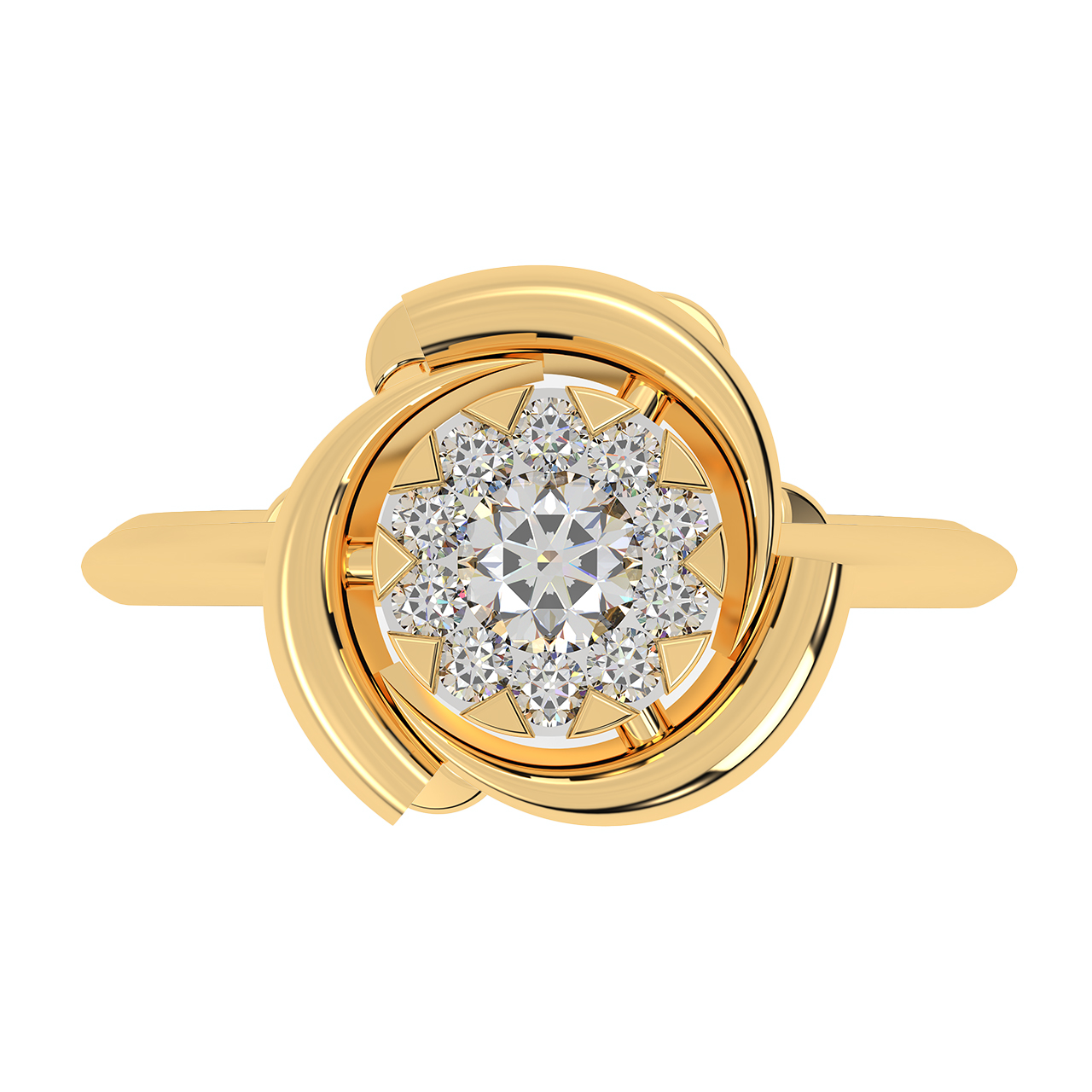 Whirl Design Diamond Ring