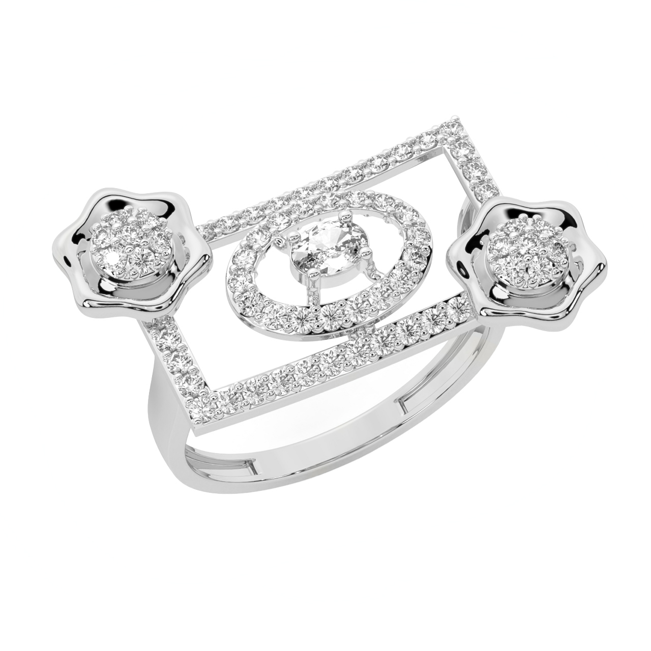 Rectangle Design Diamond Ring