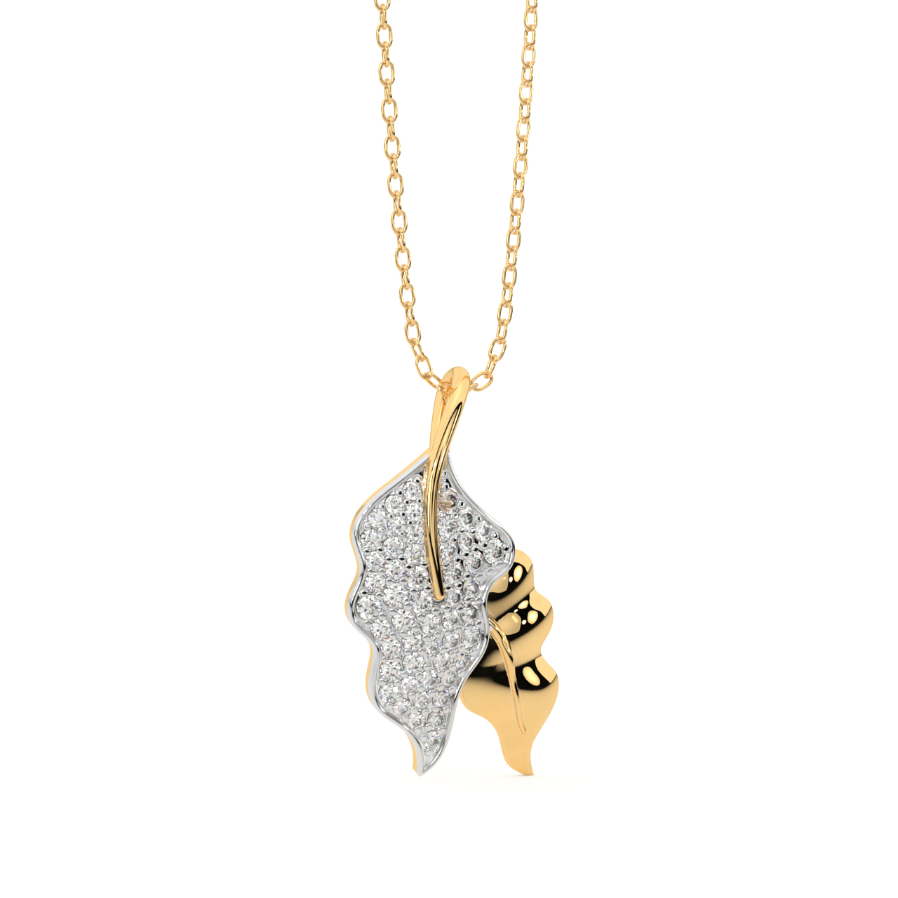 The Leafy Shape Diamond Pendant