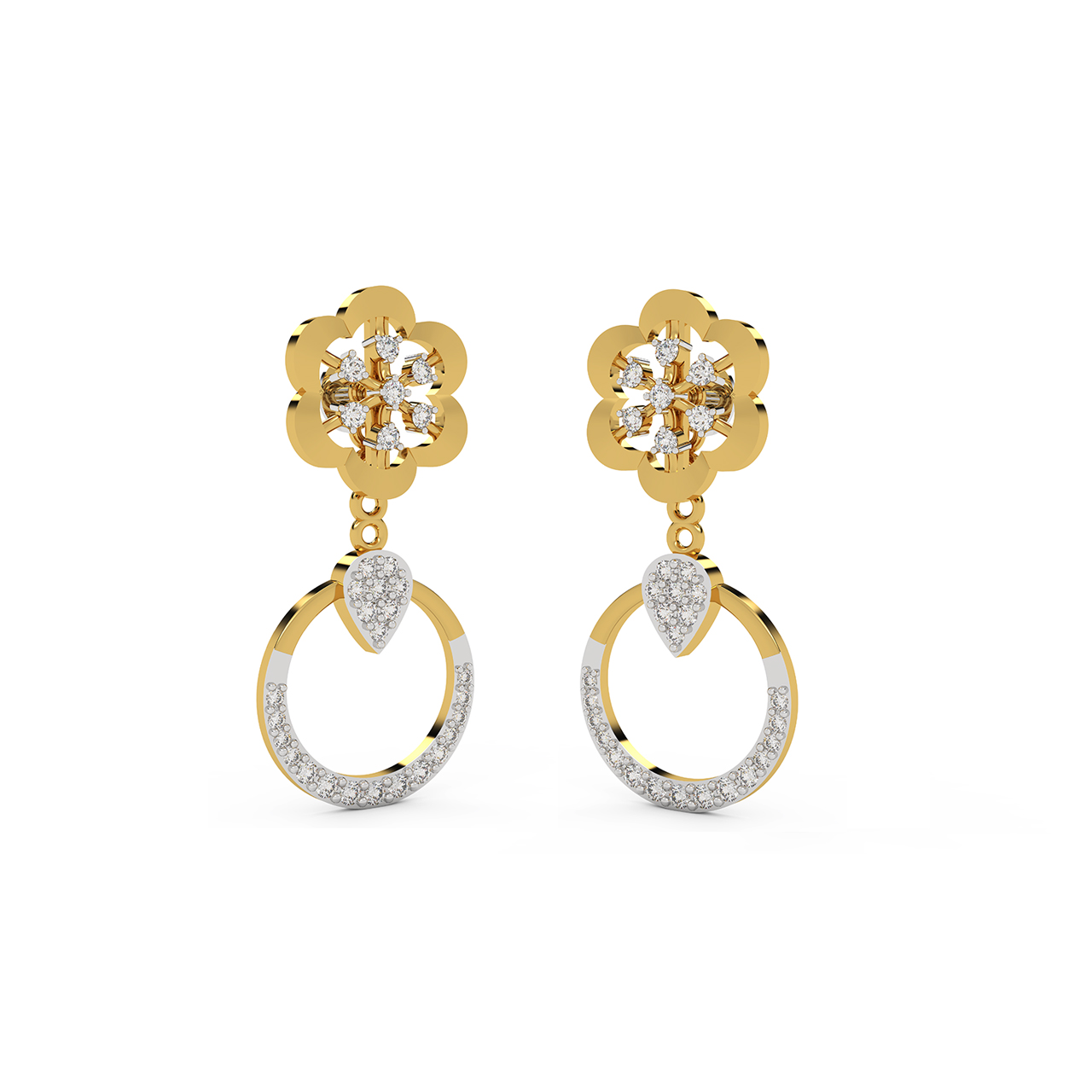 Stylish Dangler Diamond Earrings