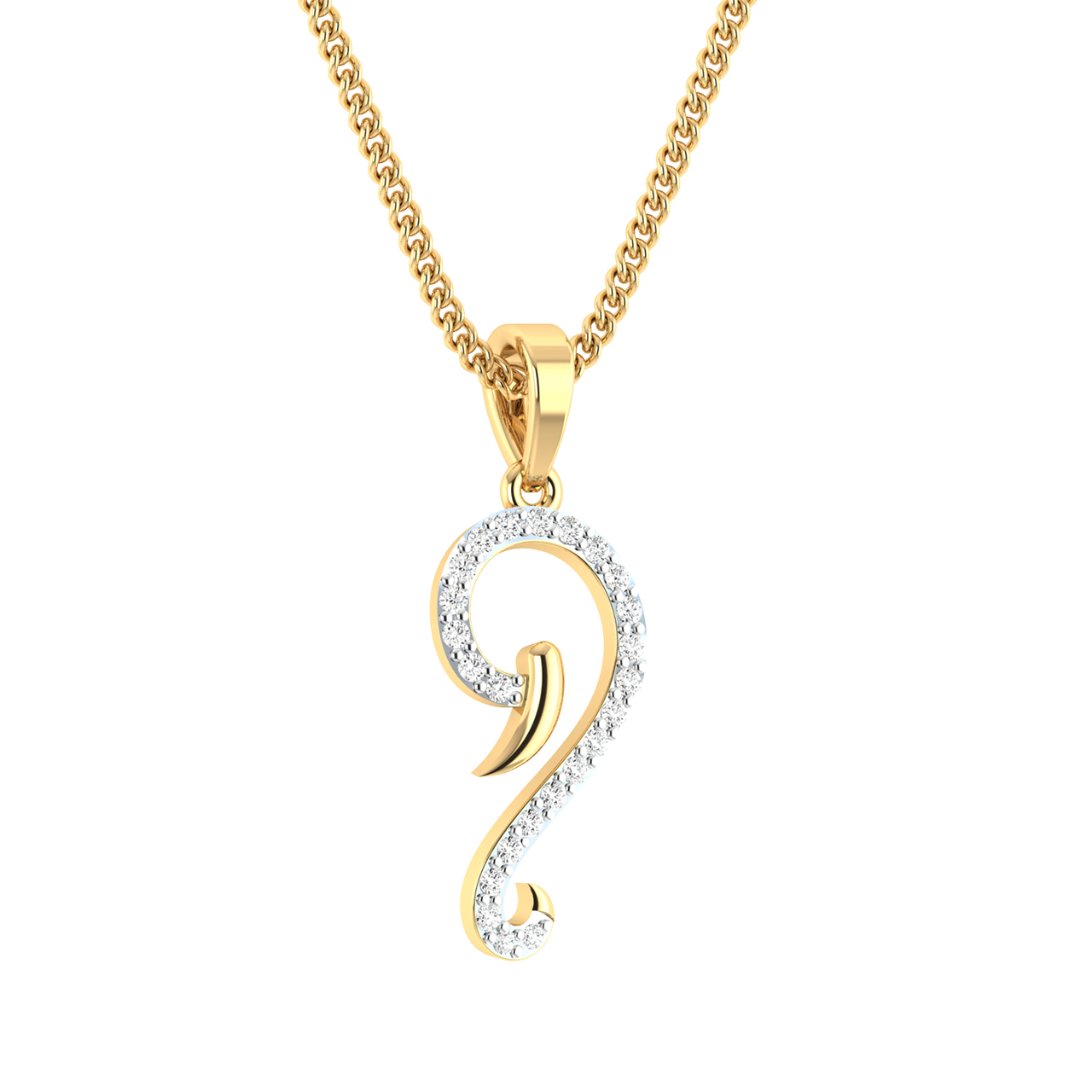 The Ganesha Round Diamond Religious Pendant