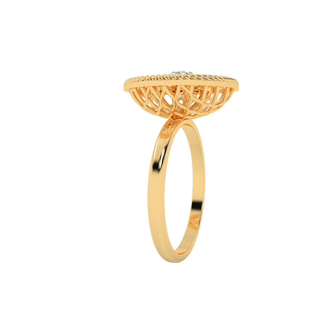 14K Yellow Gold Cushion Diamond Hidden Pave Basket Crown Solitaire Eng –  RockHer.com