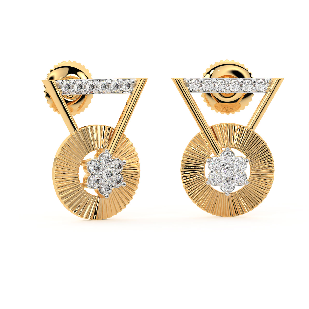 Aina Round Diamond Earrings