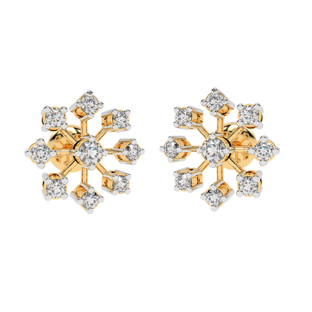 Snowflakes Design Diamond Earrings