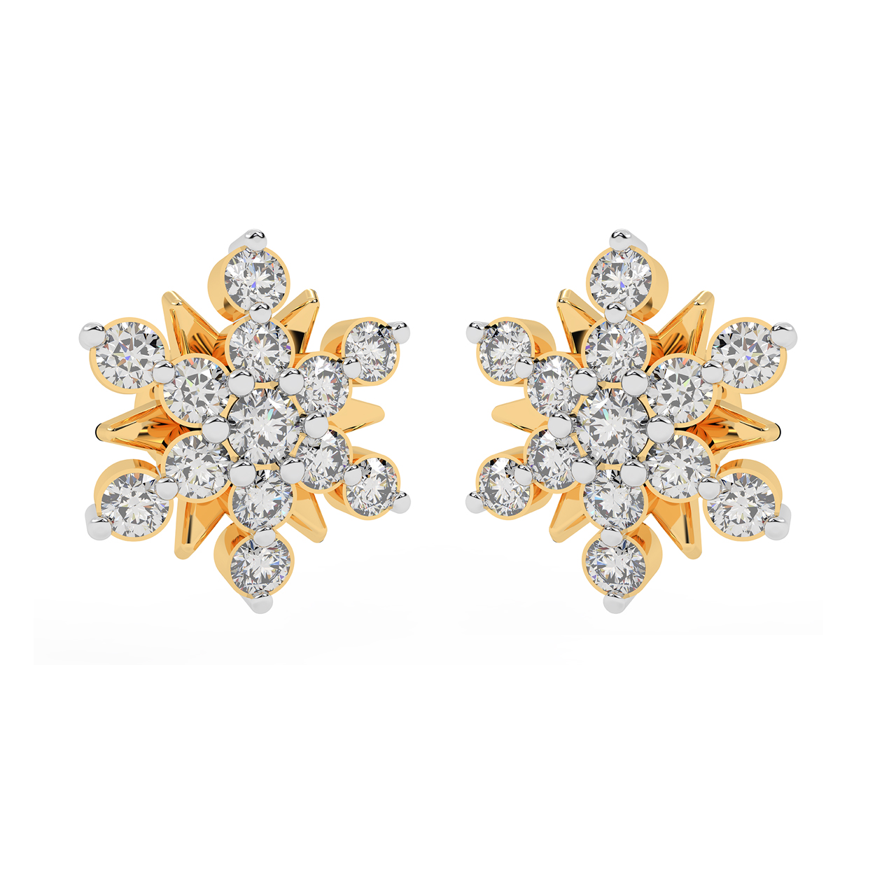 Sleet Design Diamond Stud Earrings