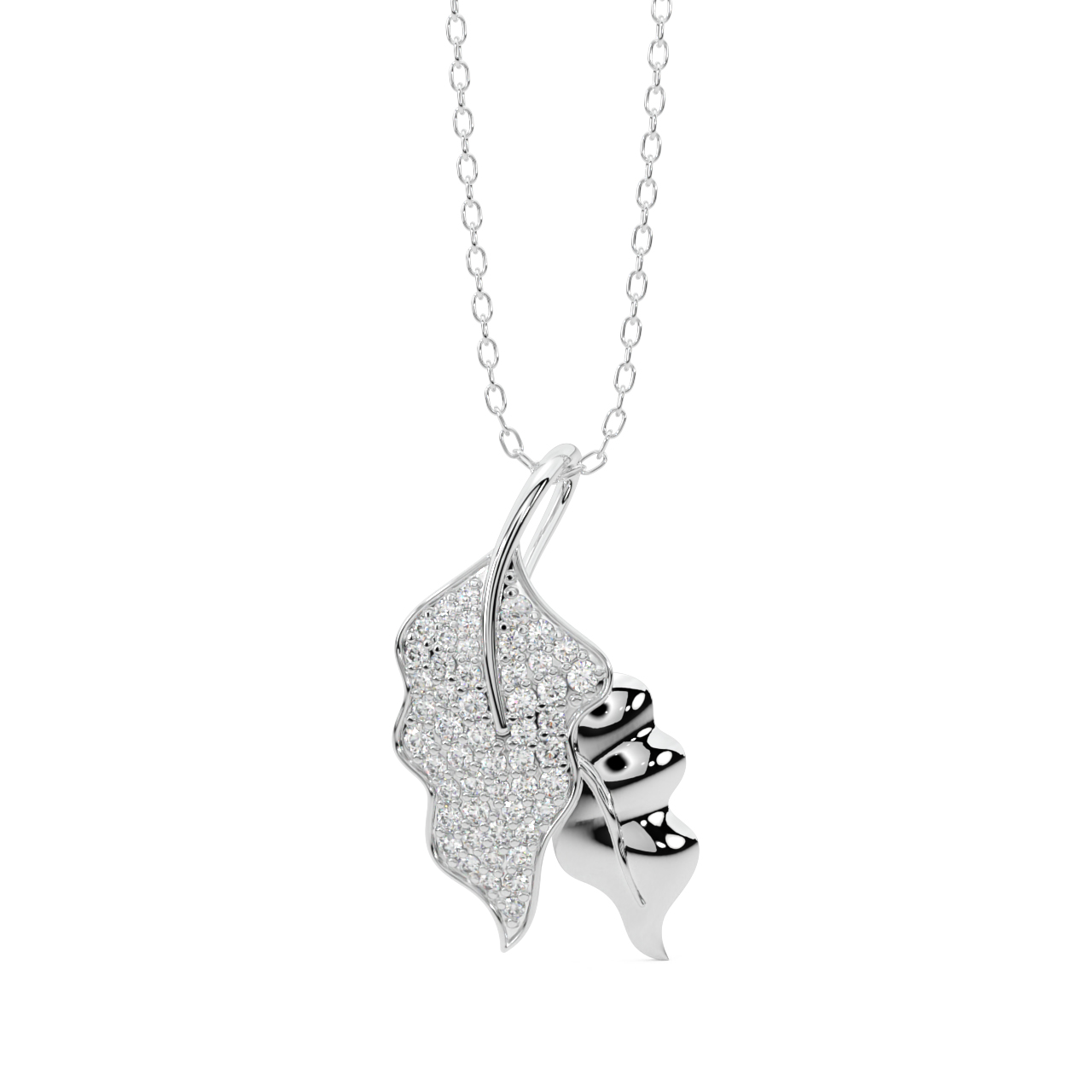 The Leafy Shape Diamond Pendant