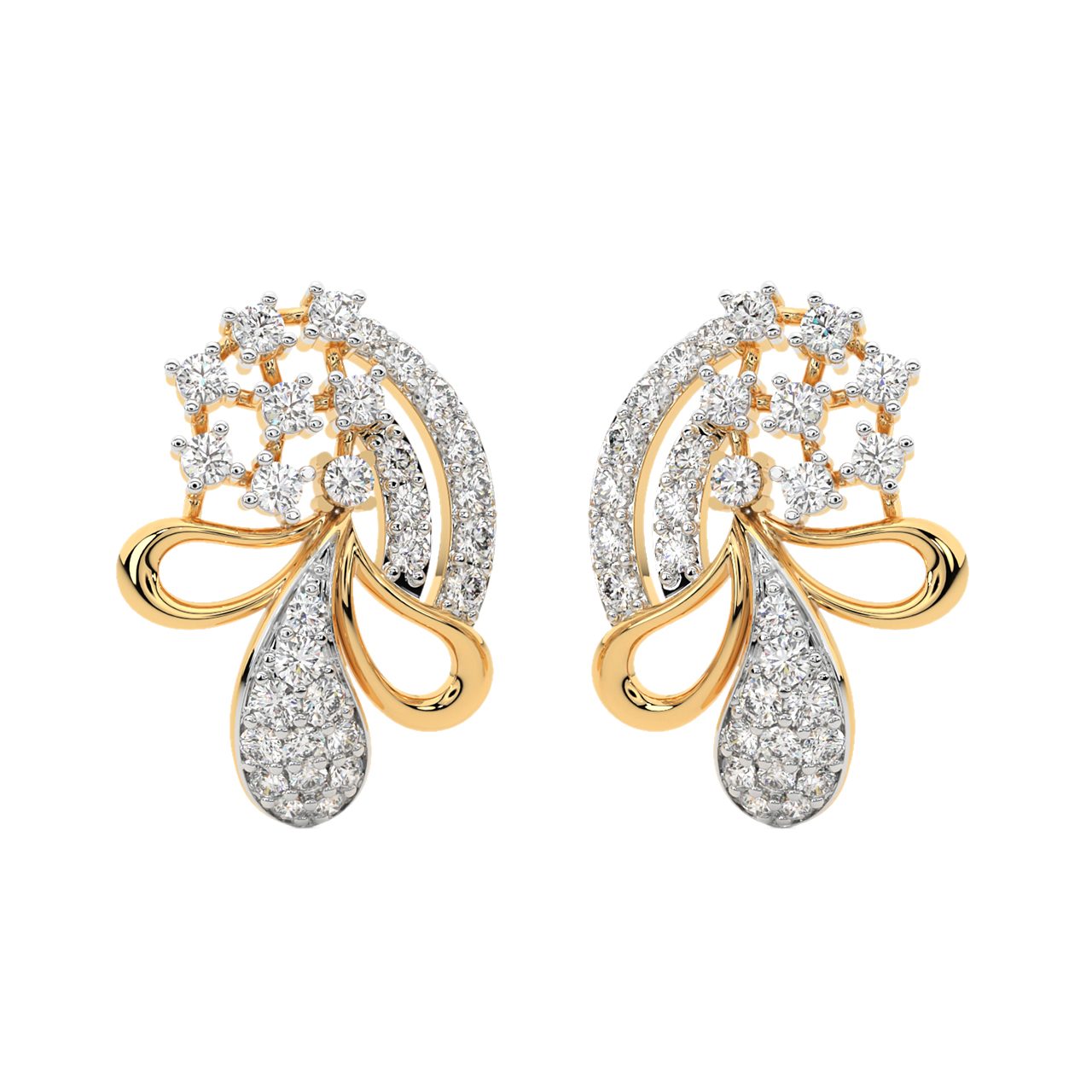 Lauro Round Diamond Stud Earrings