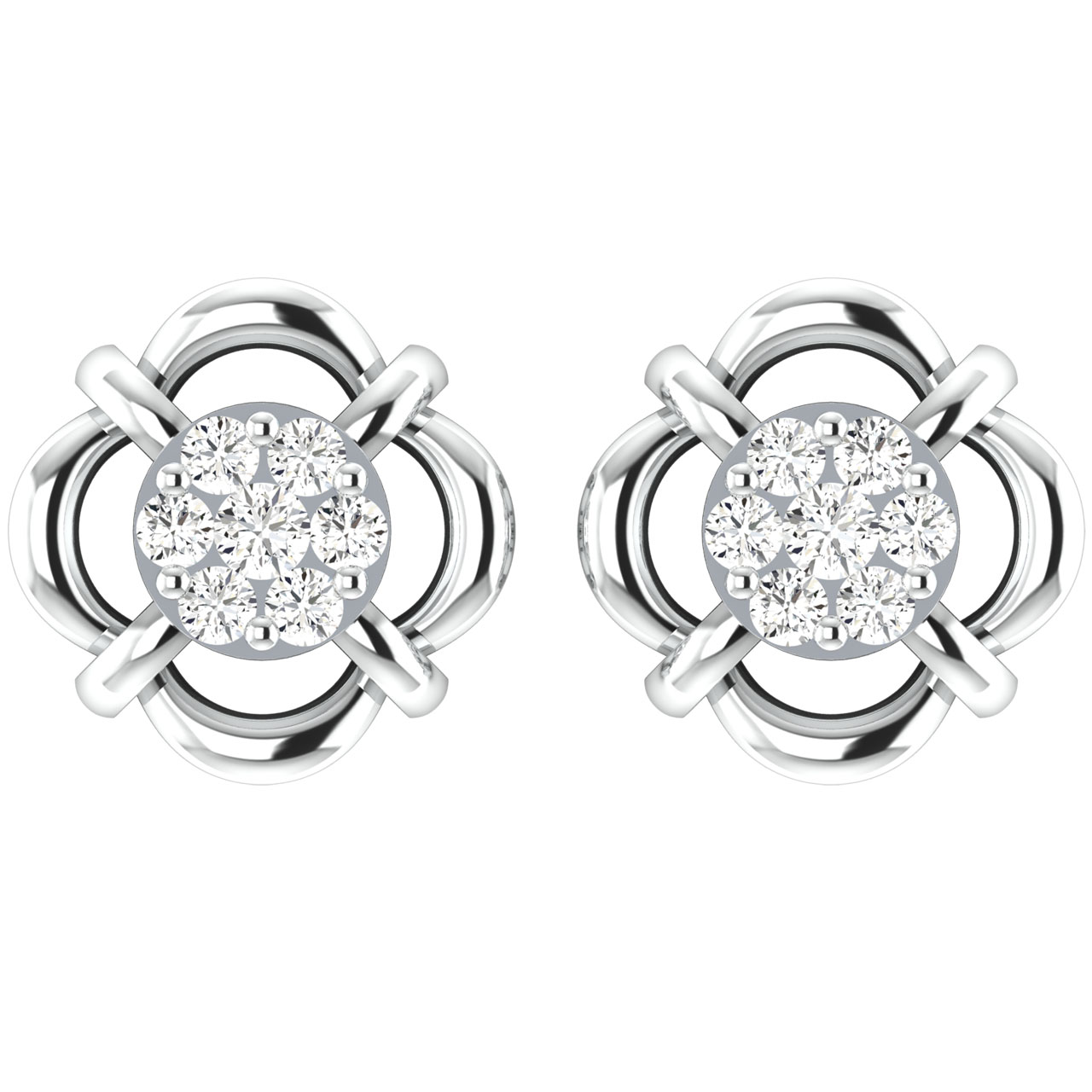 Ena Round Diamond Stud Earrings