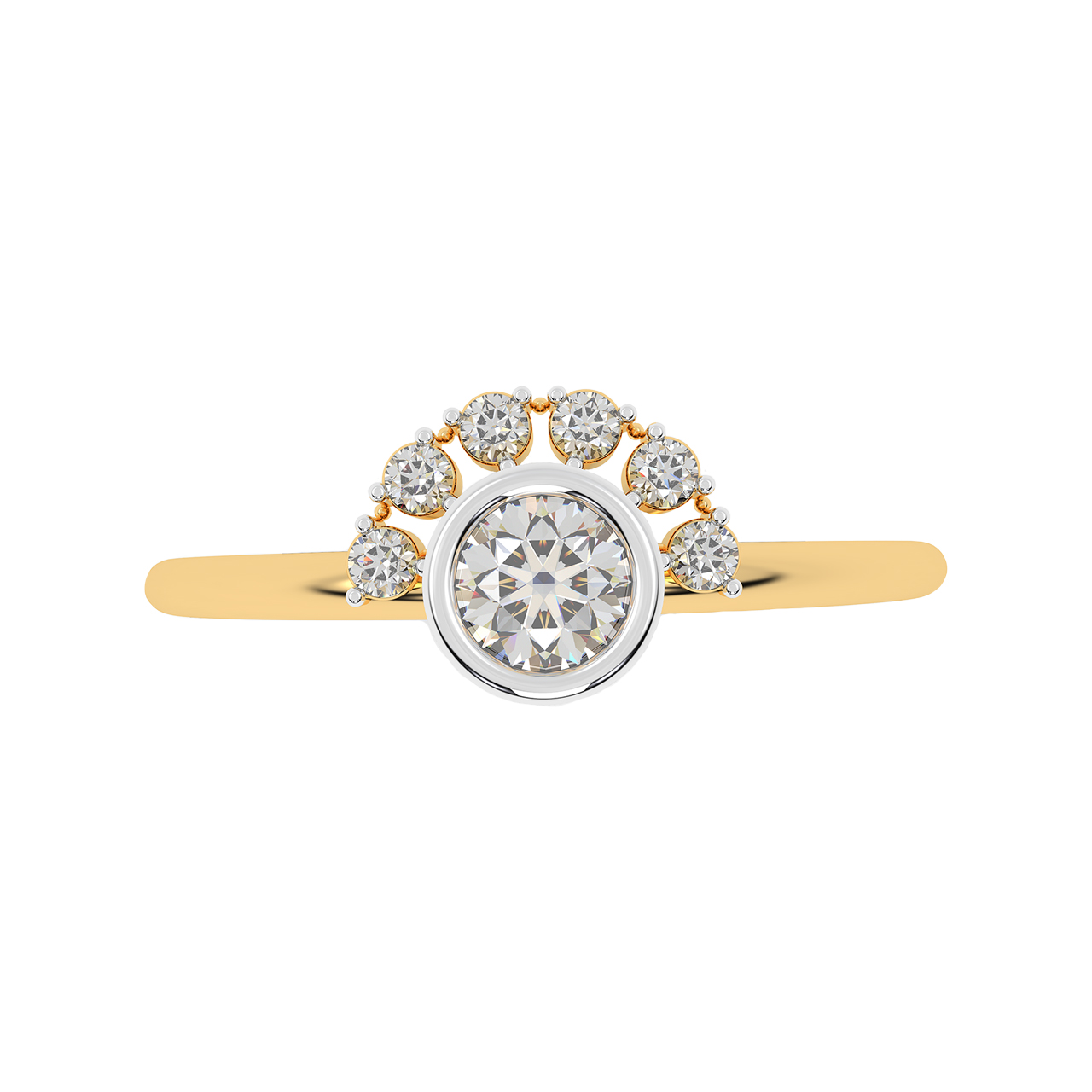 Half-Way Diamond Dainty Ring