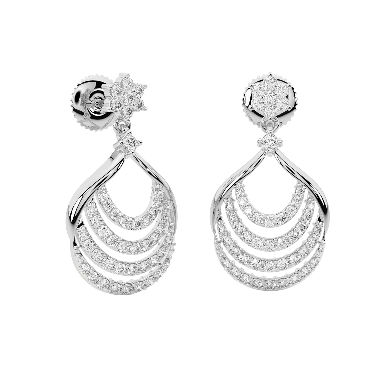 Andy Round Diamond Dangler Earrings