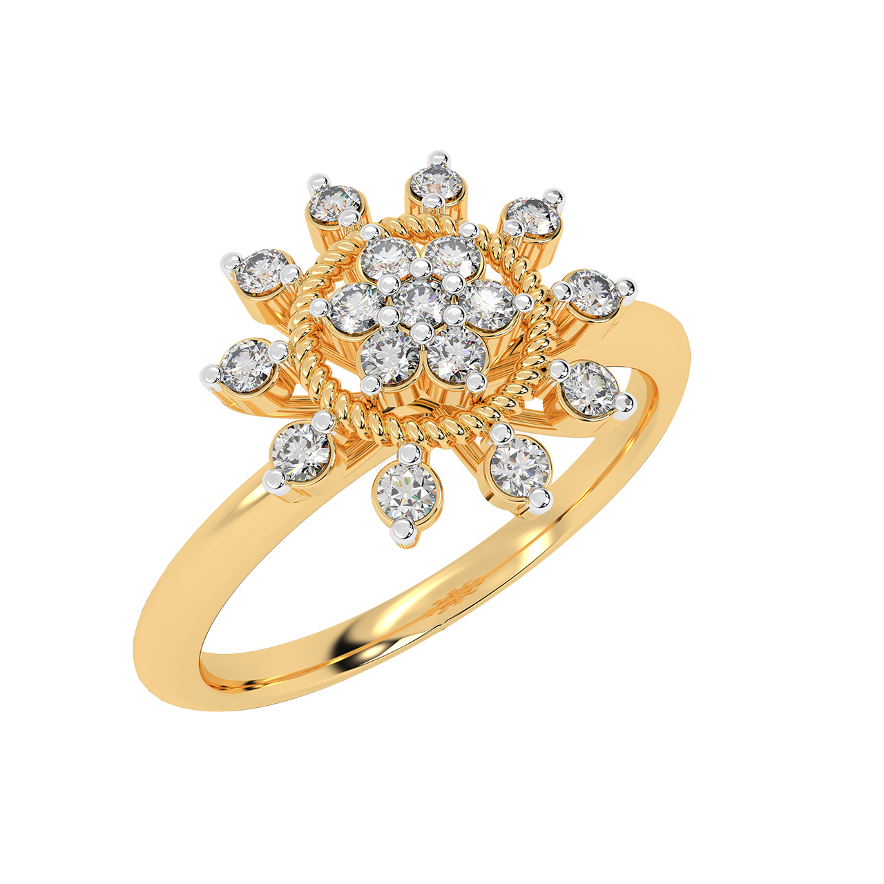 Simple Flower Design Diamond Ring