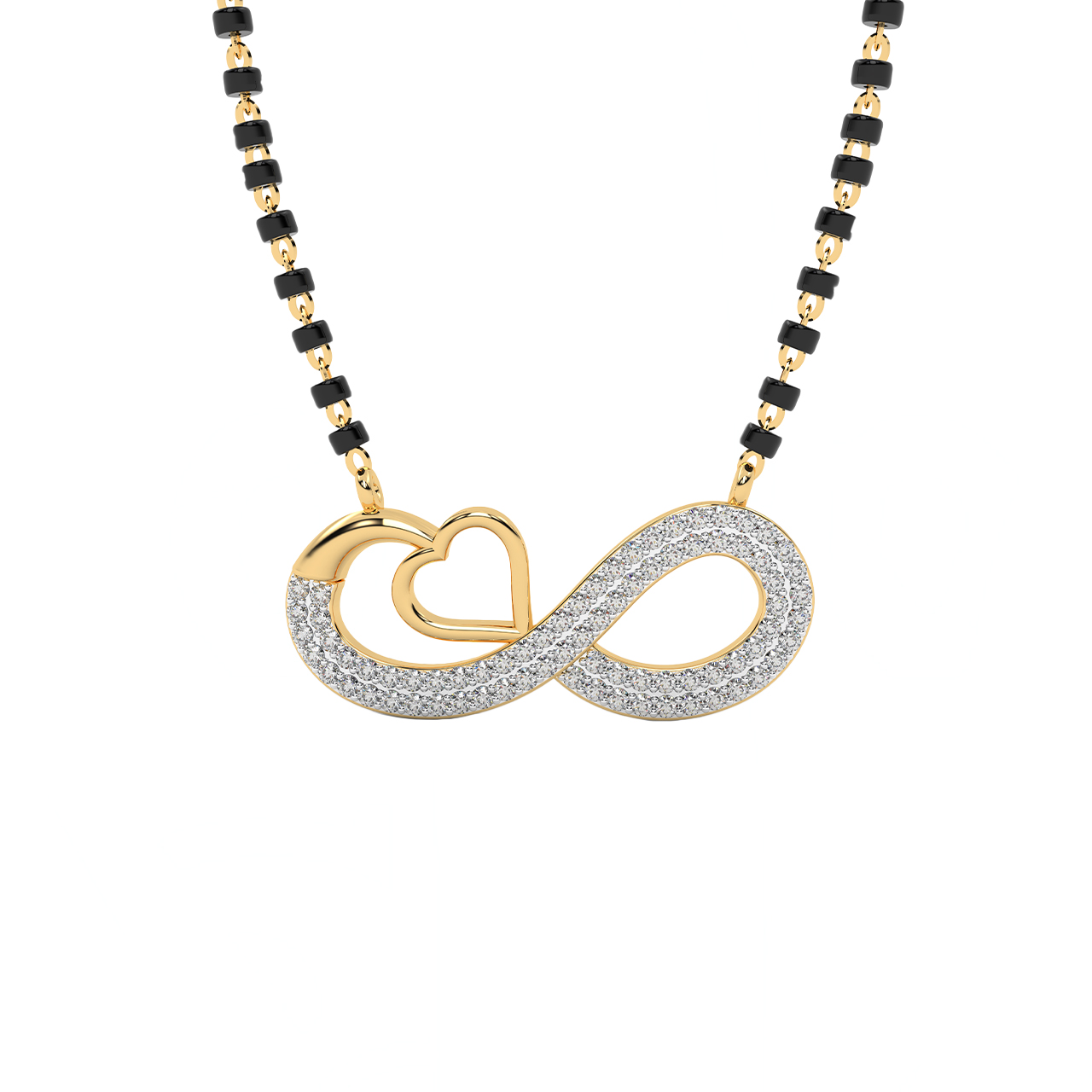 Heart Infinity Design Diamond Mangalsutra