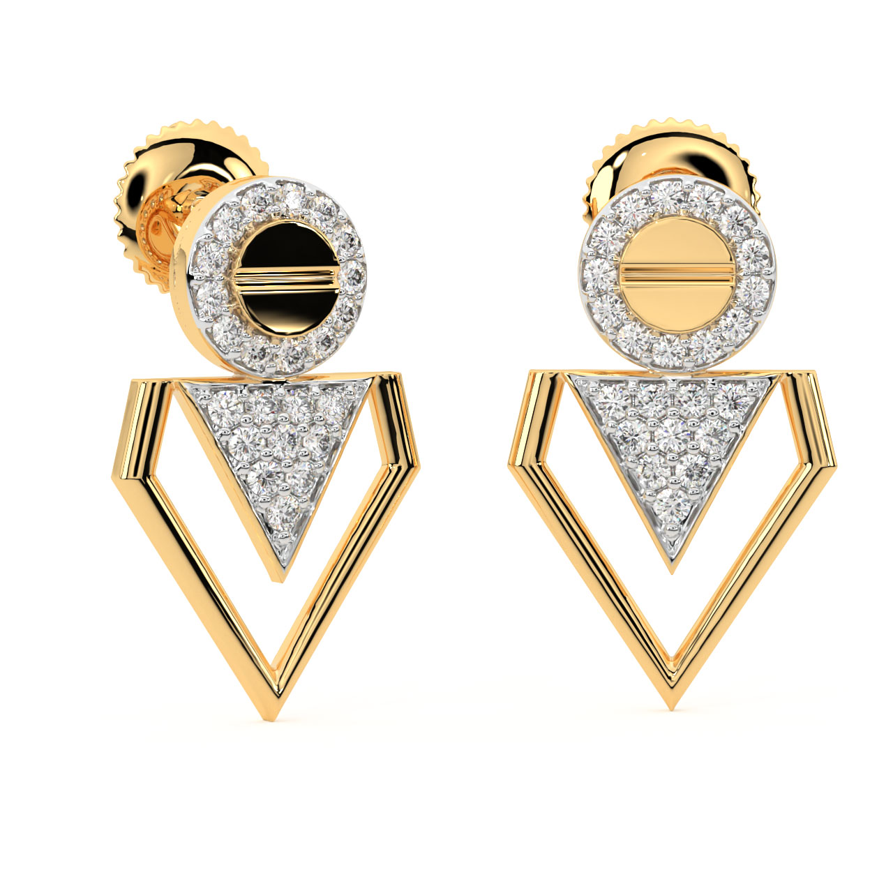 Dirk Round Diamond Stud Earrings