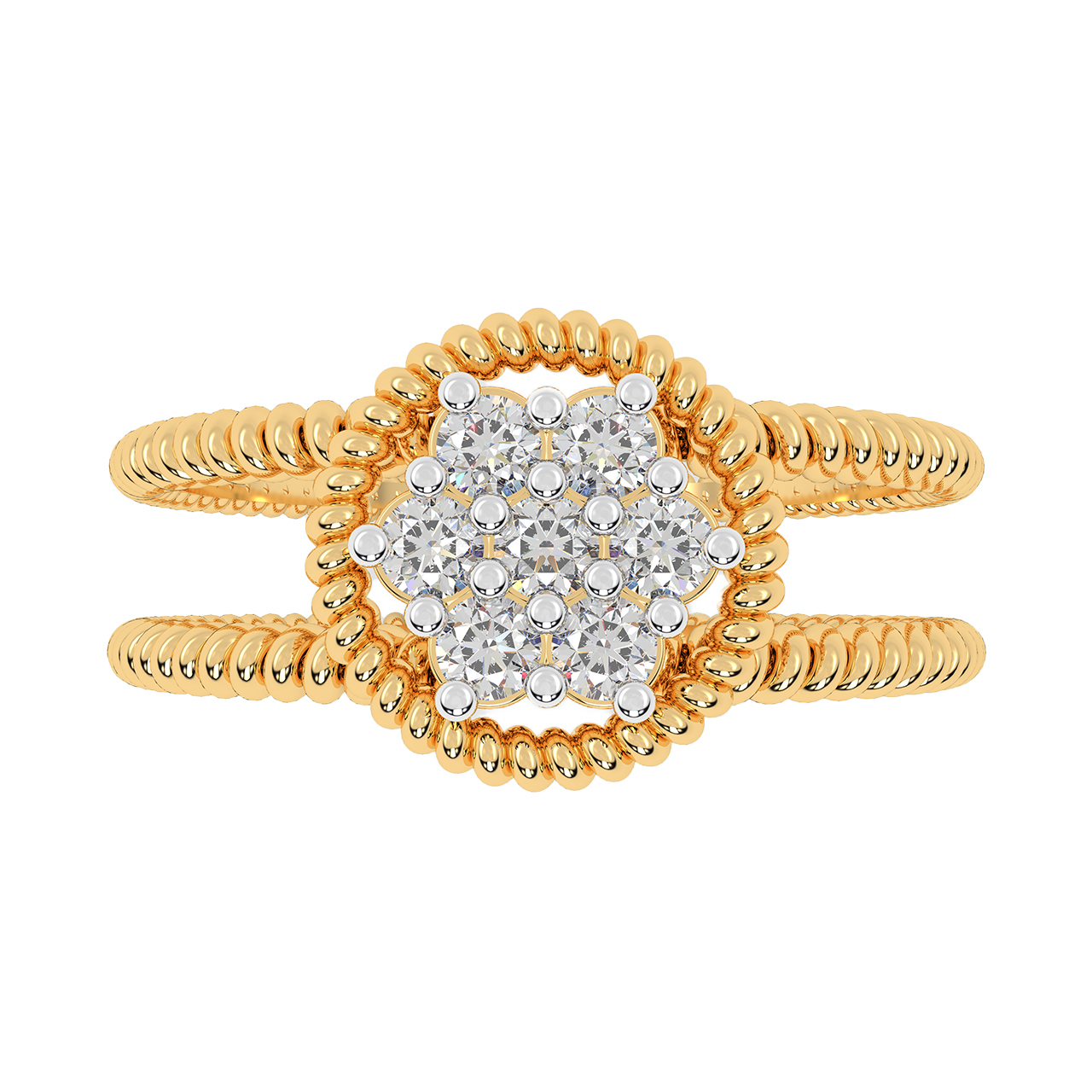 Elegant Round Design Diamond Ring