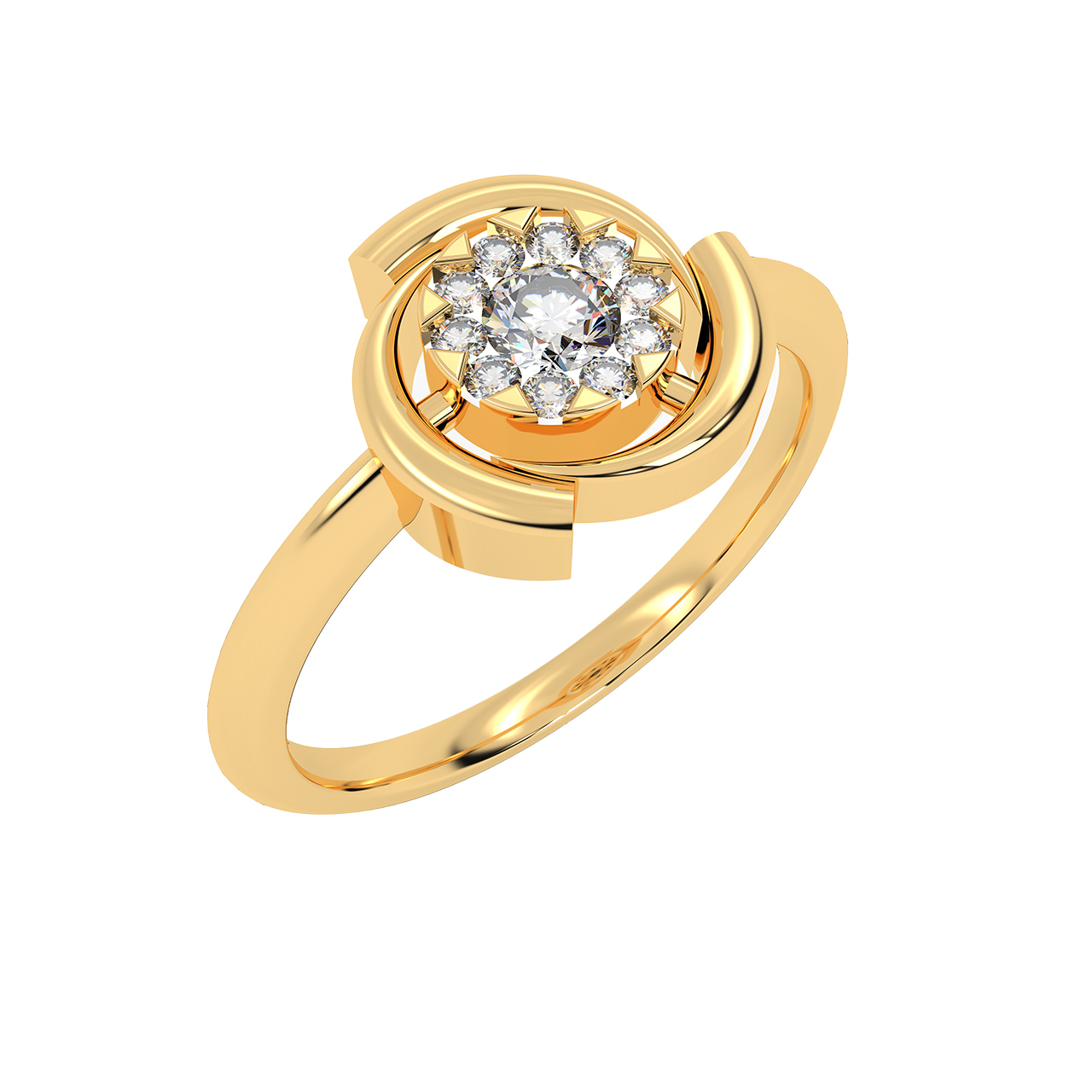 Whirl Design Diamond Ring