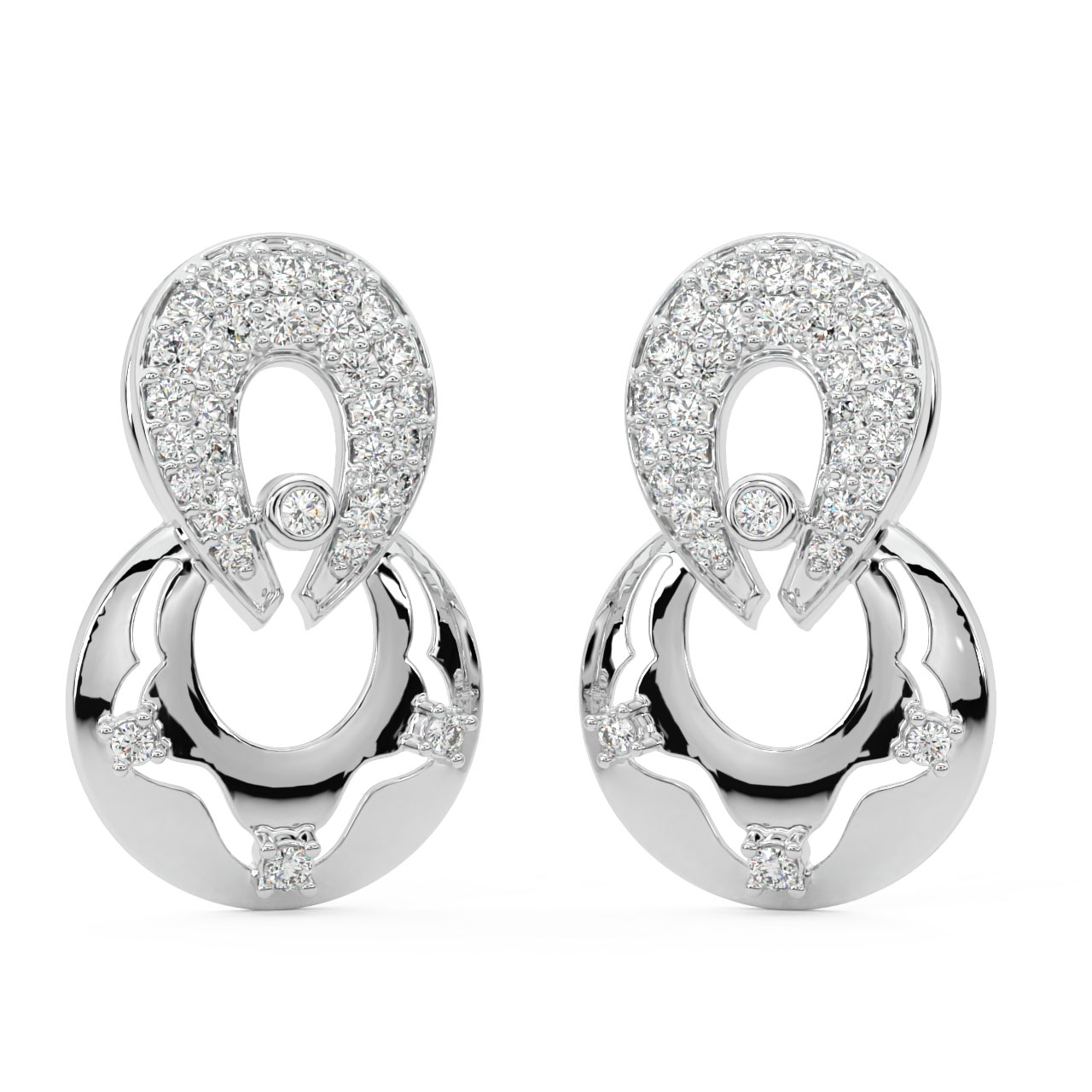Zeal Round Diamond Stud Earrings