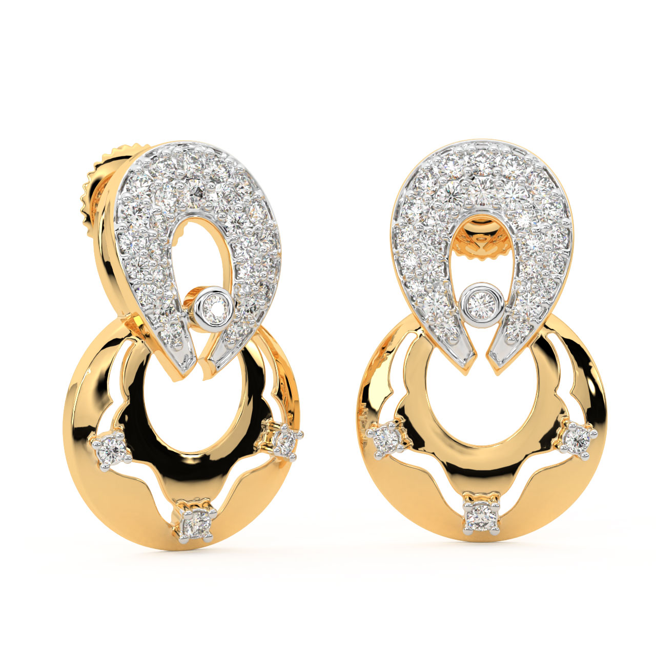 Zeal Round Diamond Stud Earrings