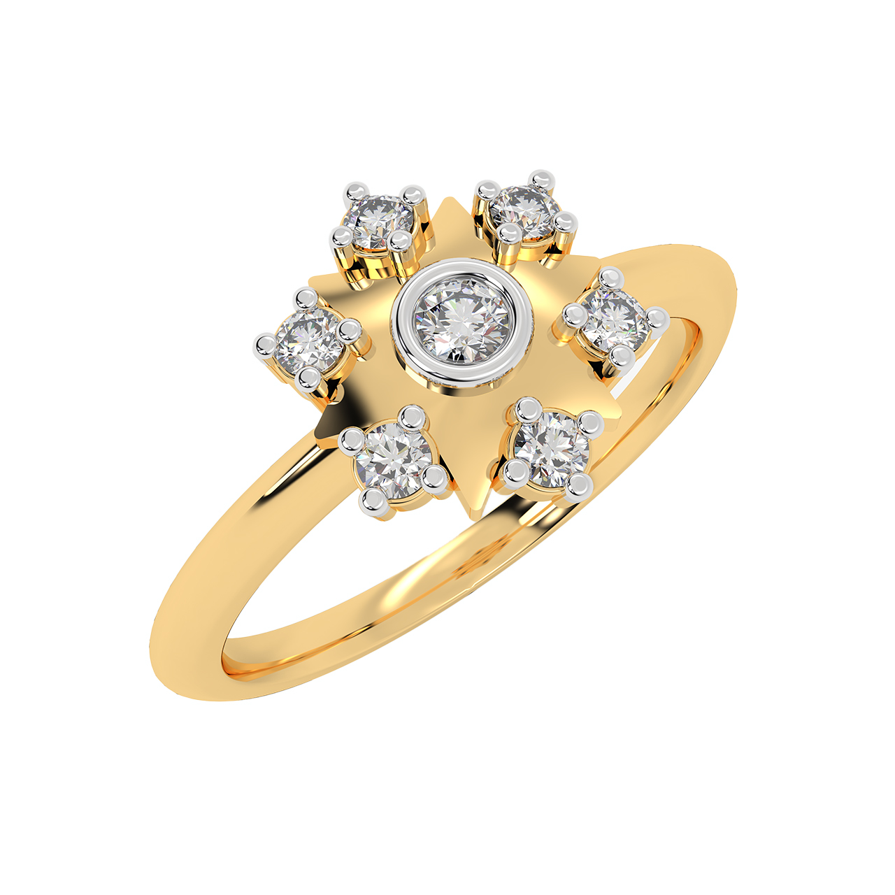 Joyalukkas 18k (750) Yellow Gold and Diamond Ring for Girls : Amazon.in:  Fashion