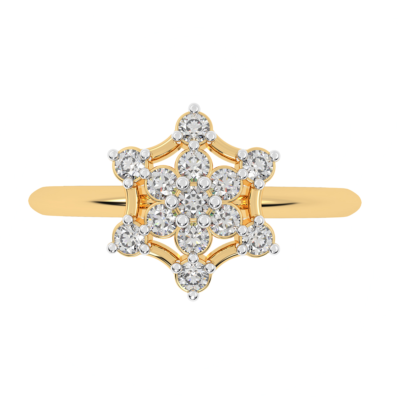 High In Flower Gold Design Ring