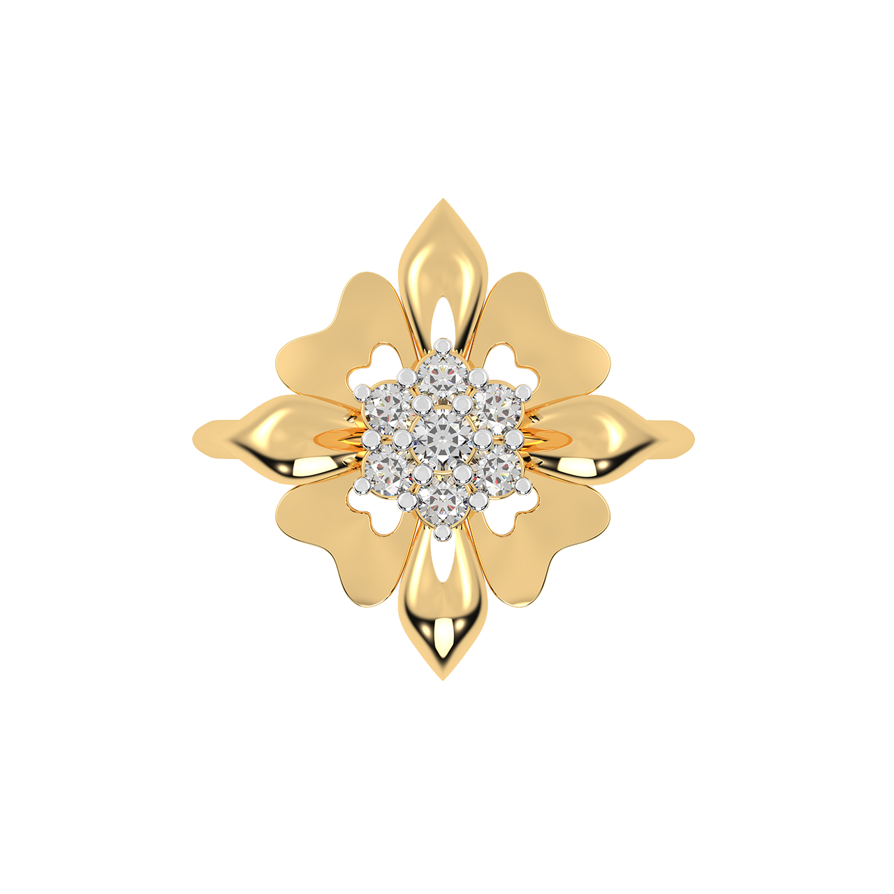 Four Petal Design Diamond Ring
