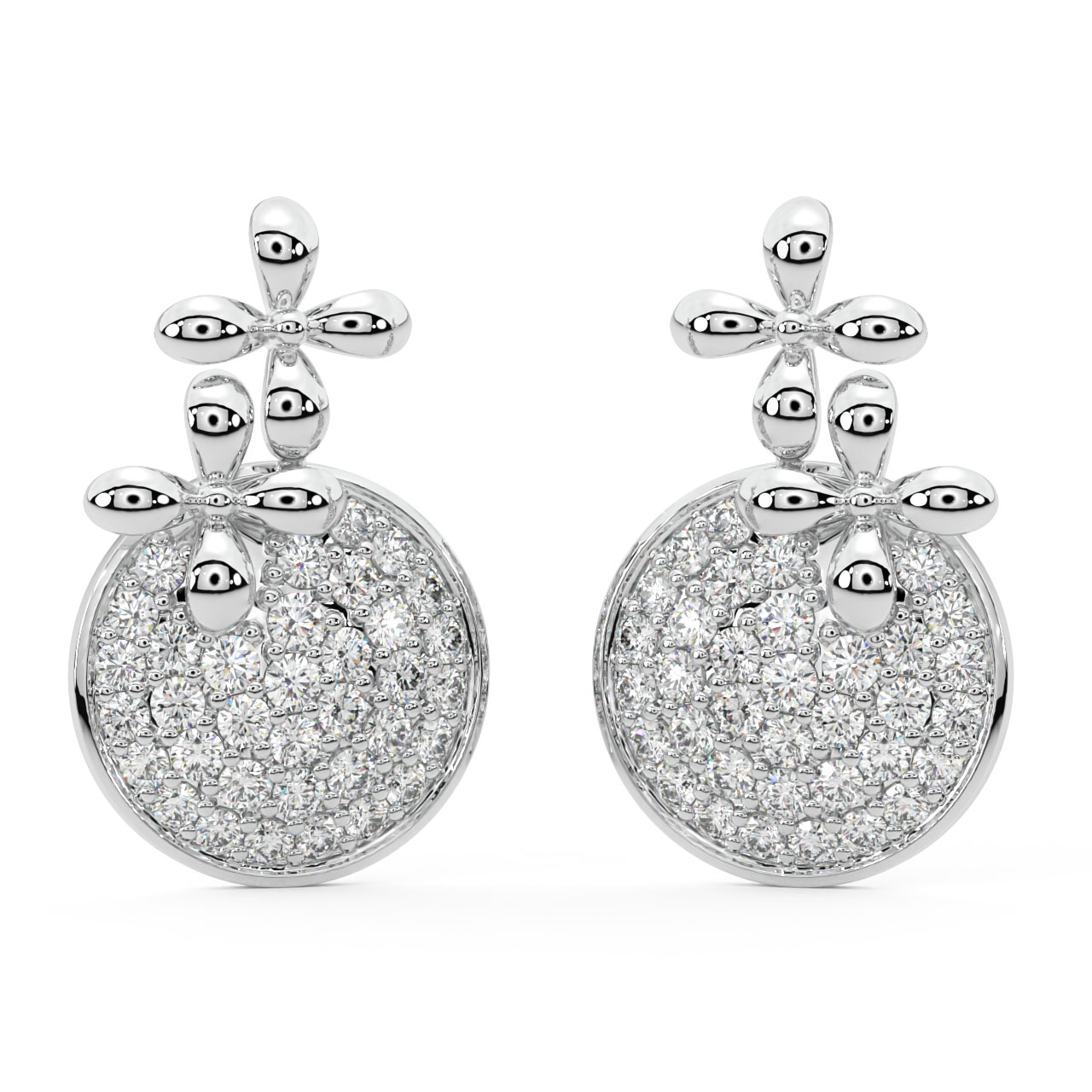 Dael Round Diamond Stud Earrings