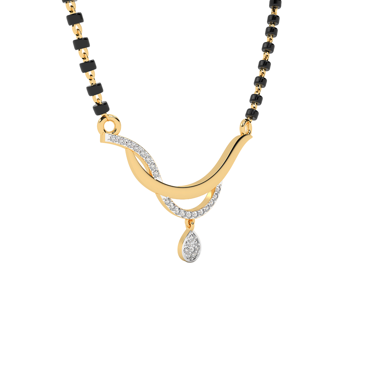 Stylish Diamond Mangalsutra In Gold