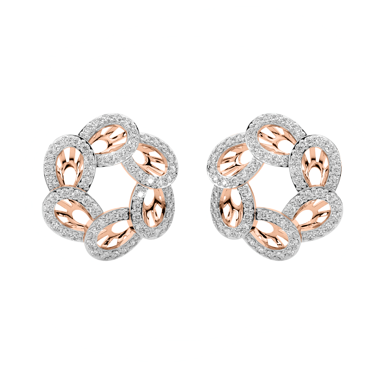 Elvira Round Diamond Stud Earrings