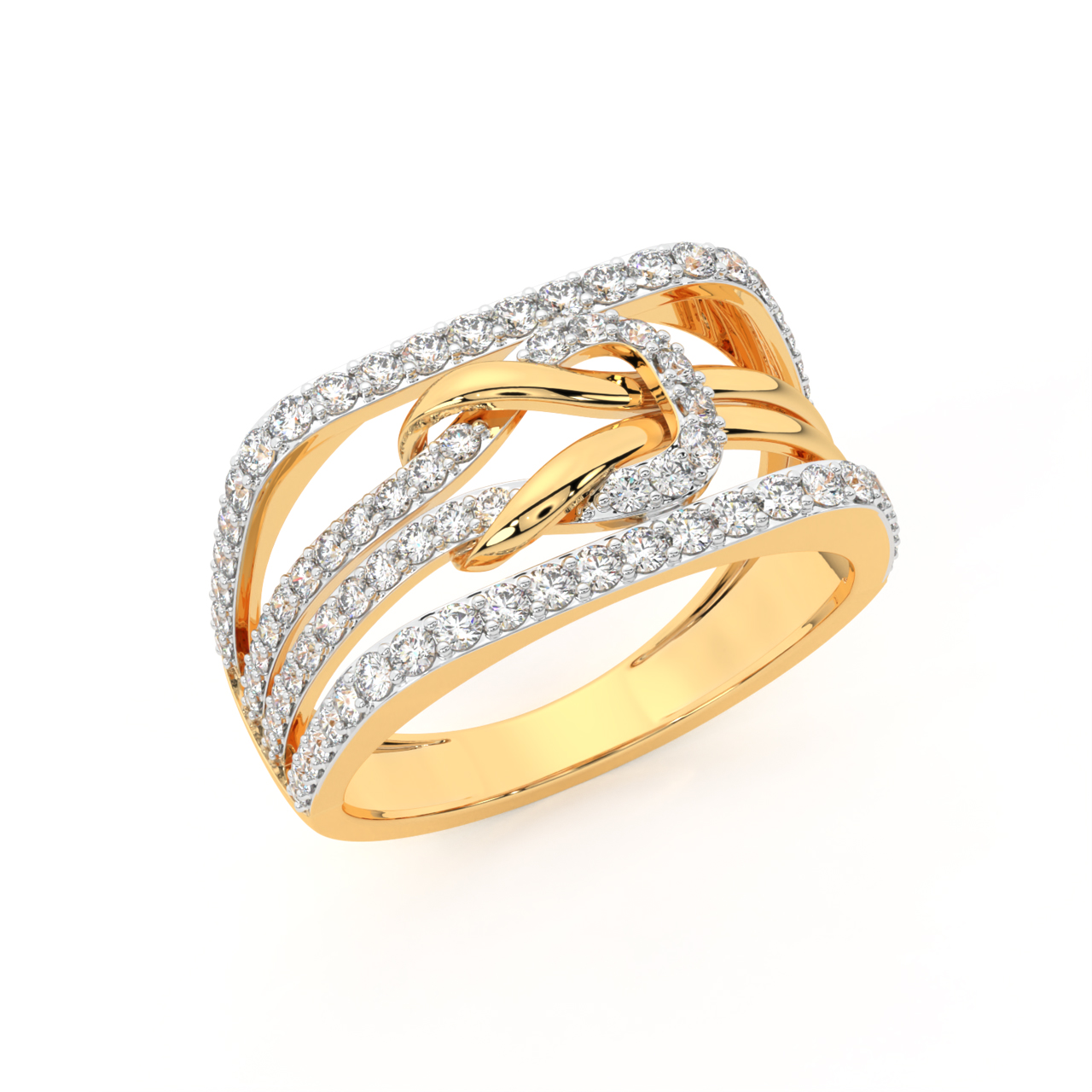 Stylish Knotted Diamond Ring For Men