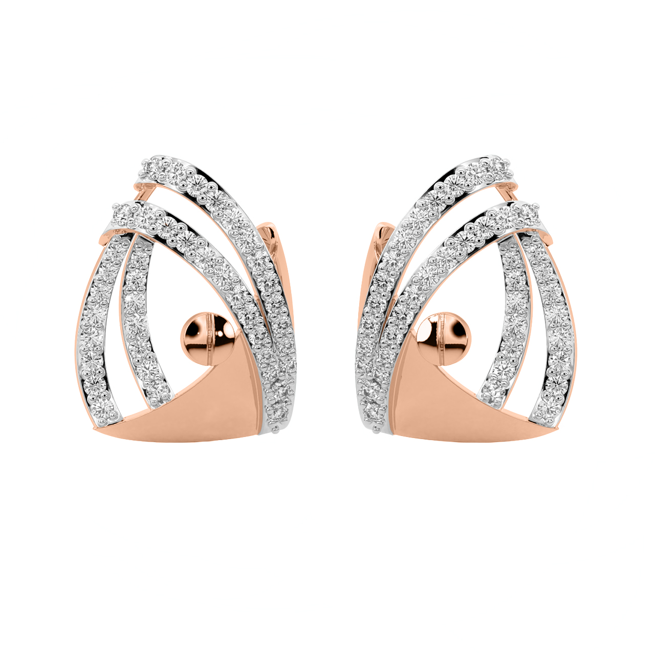 Guilie Round Diamond Stud Earrings