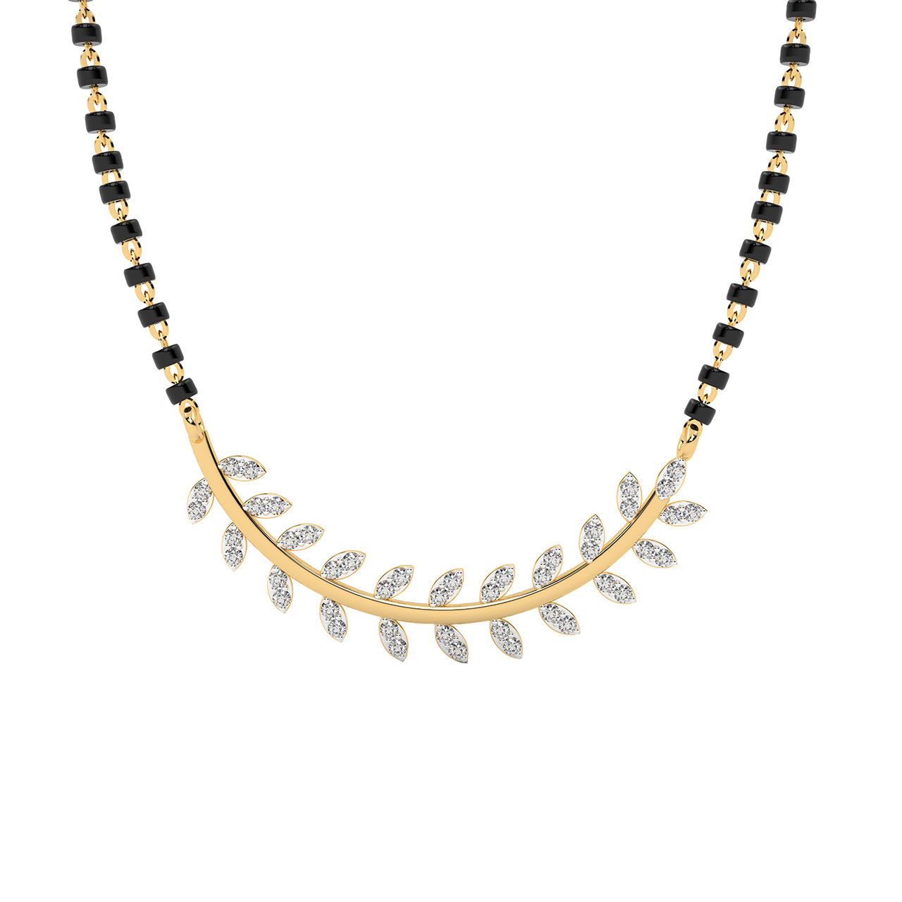 Leafy Design Diamond Mangalsutra