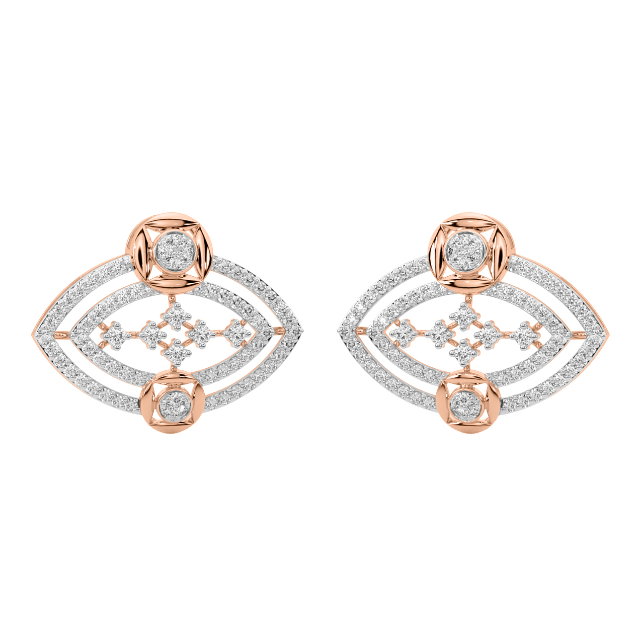 Karina Round Diamond Stud Earrings