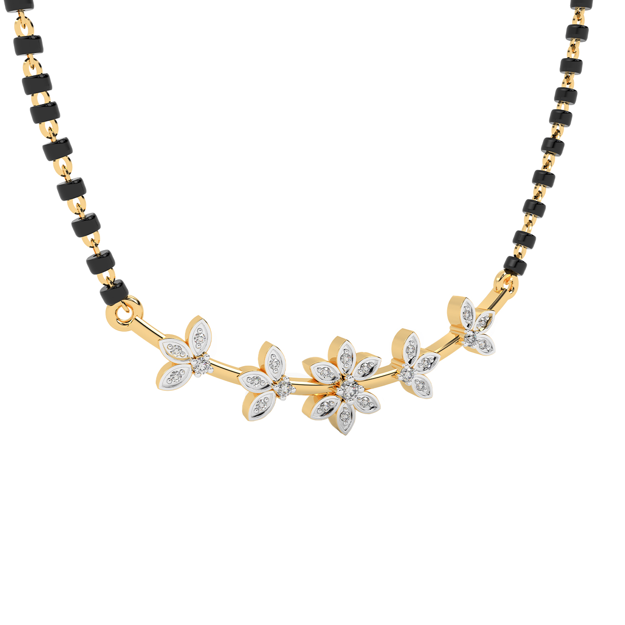 Leaves Design Diamond Mangalsutra