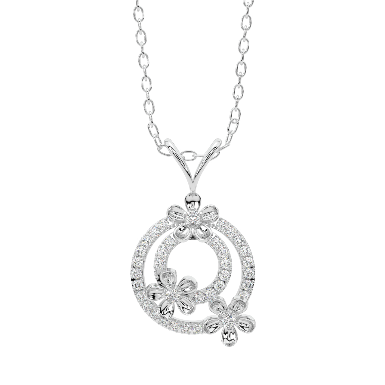 Drizzle Round Diamond Pendant