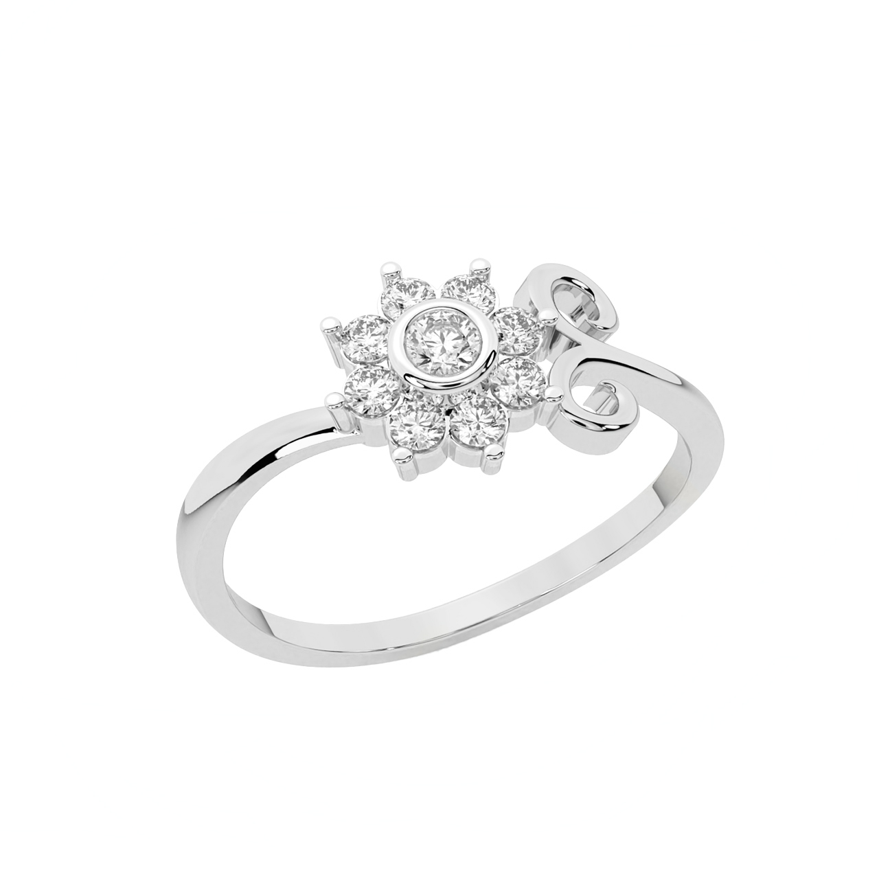 Mikia Round Diamond Engagement Ring