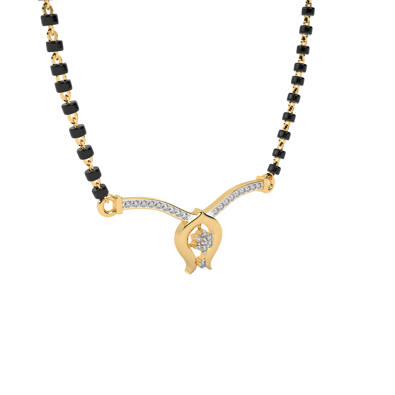 Inverted Flower Diamond Mangalsutra