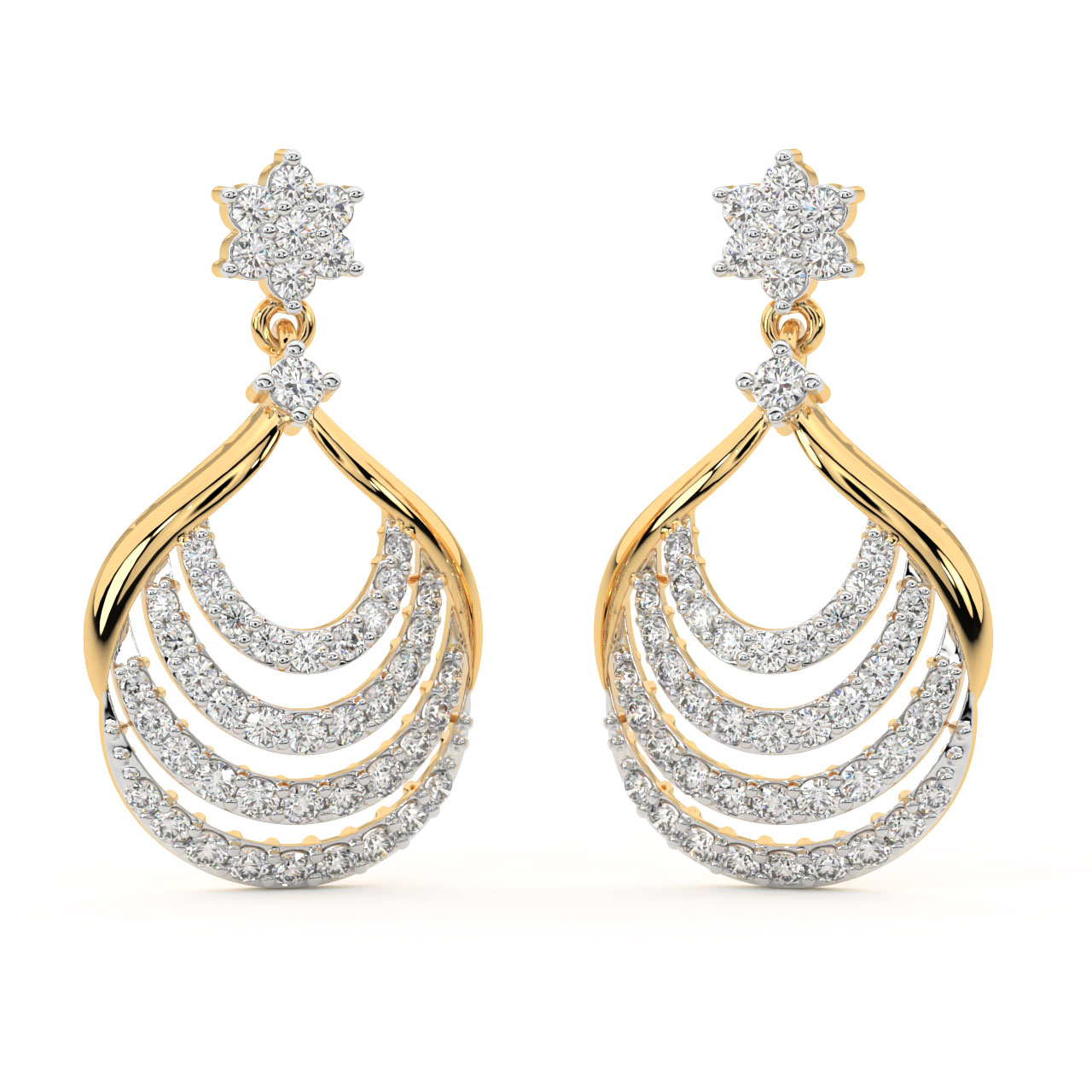 Andy Round Diamond Dangler Earrings