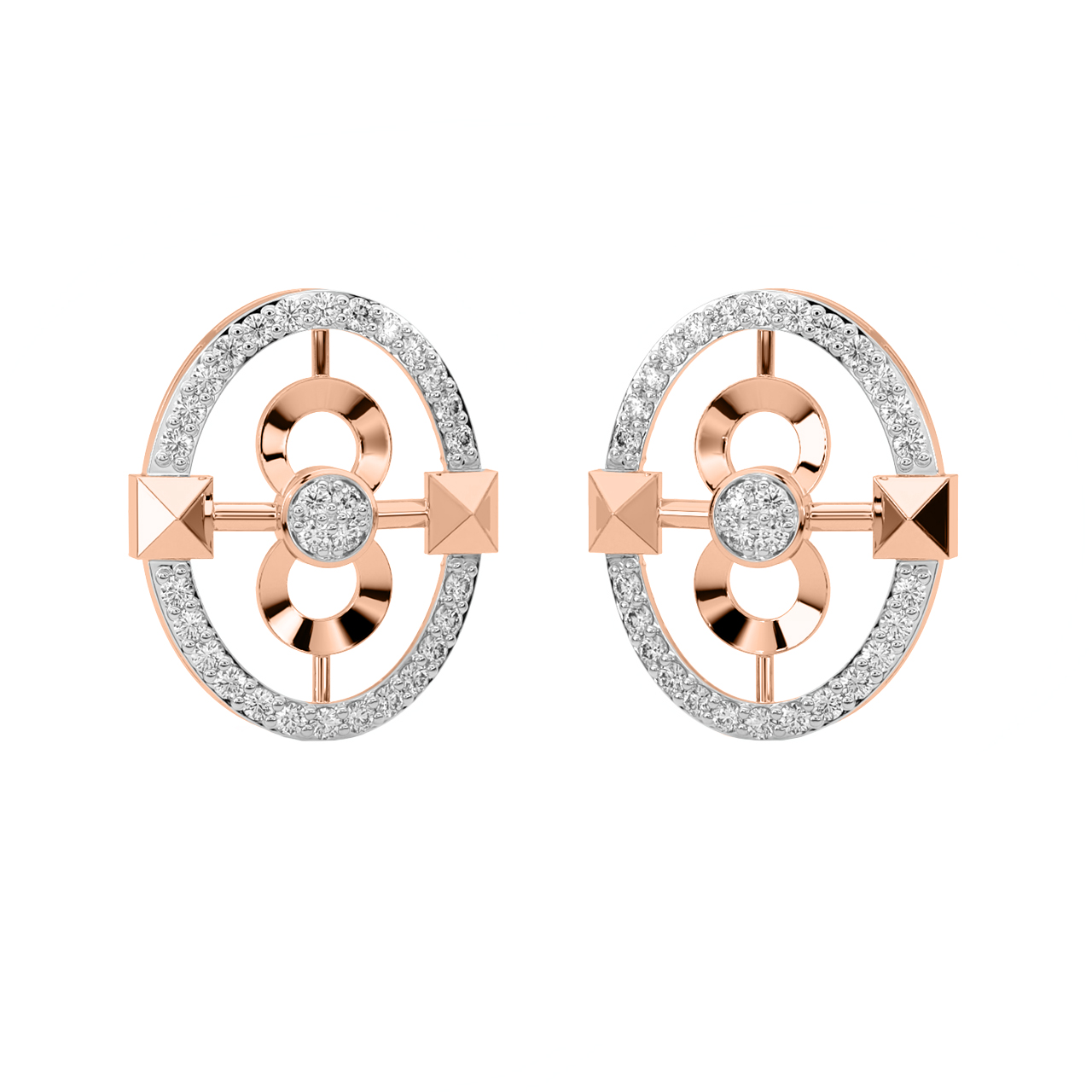 Narda Round Diamond Stud Earrings